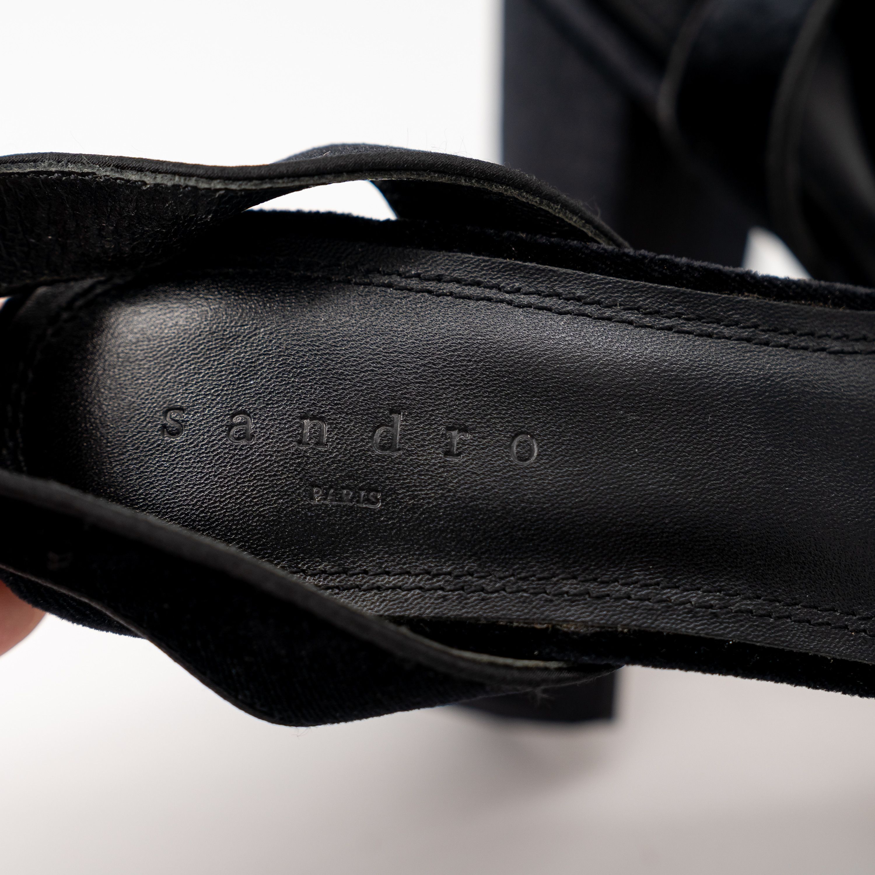 Sandro 40 Sandro Black Sandals Velvet Heels Adrianne Size US 10 / IT 40 - 7 Thumbnail