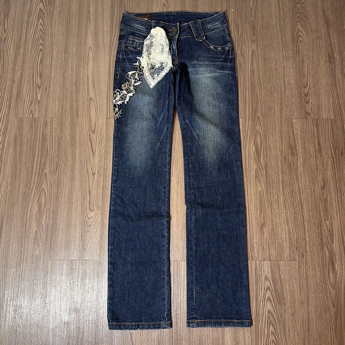 Beauty Beast × Leather × Seditionaries ENC leather strap pocket brocade panelled emboirdery denim Size US 30 / EU 46 - 2 Thumbnail