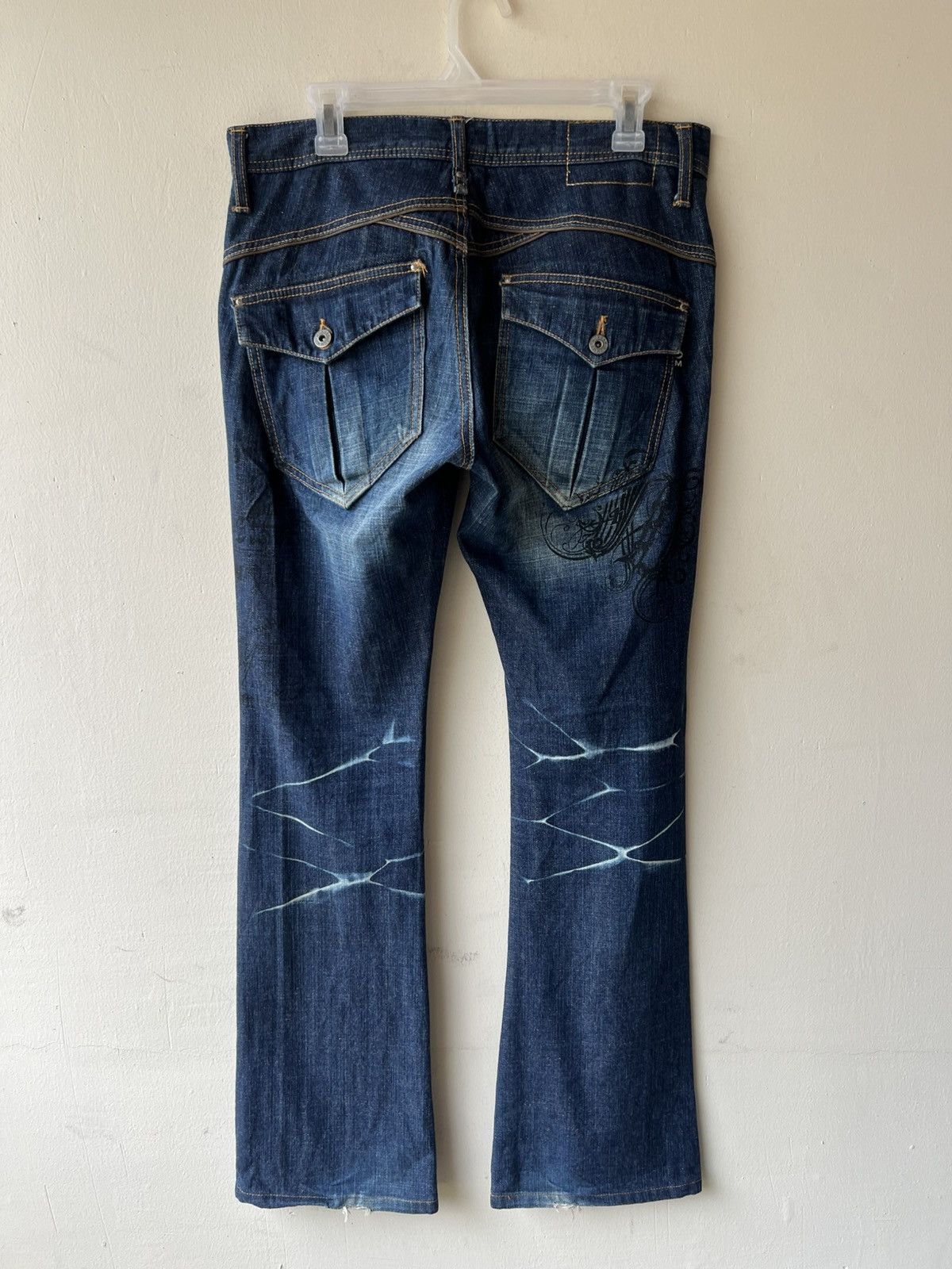 Morgan Homme RARE Morgan Homme Japan Distressed Denim Flare Jeans Size US 31 - 20 Thumbnail