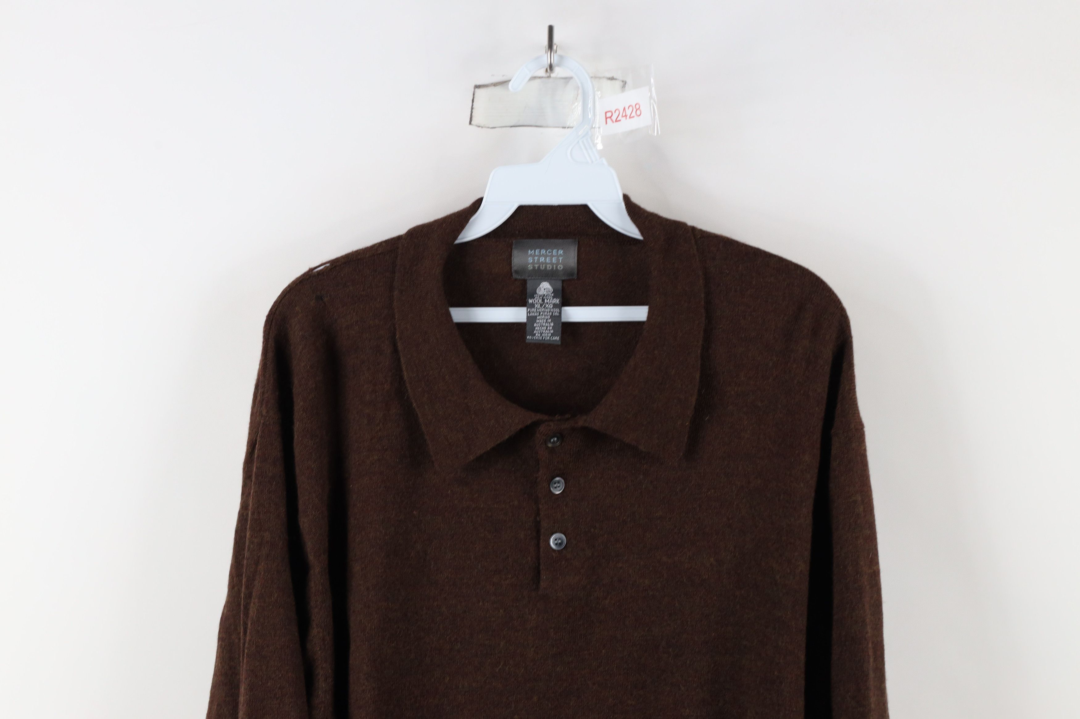 Vintage Vintage 90s Streetwear Merino Wool Knit Collared Sweater Size US XL / EU 56 / 4 - 2 Thumbnail