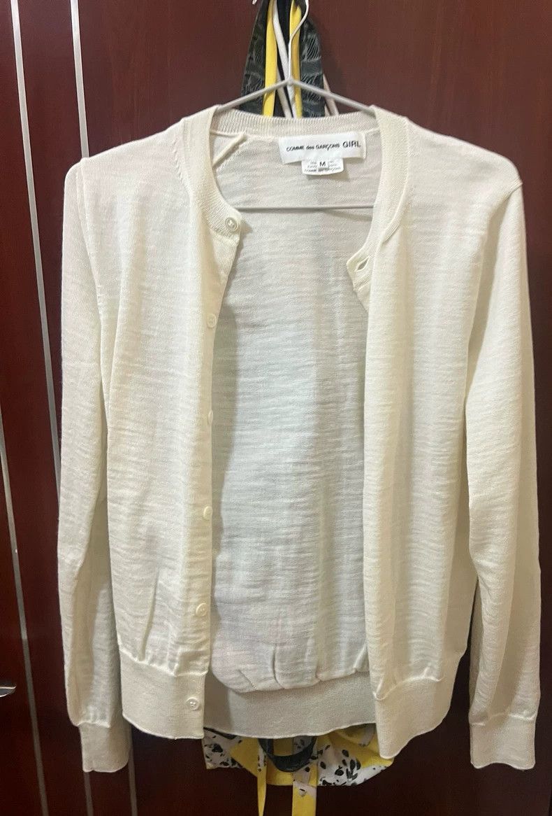 Other Comme Des Garcons Simple white wool cardigan Size M / US 6-8 / IT 42-44 - 1 Thumbnail