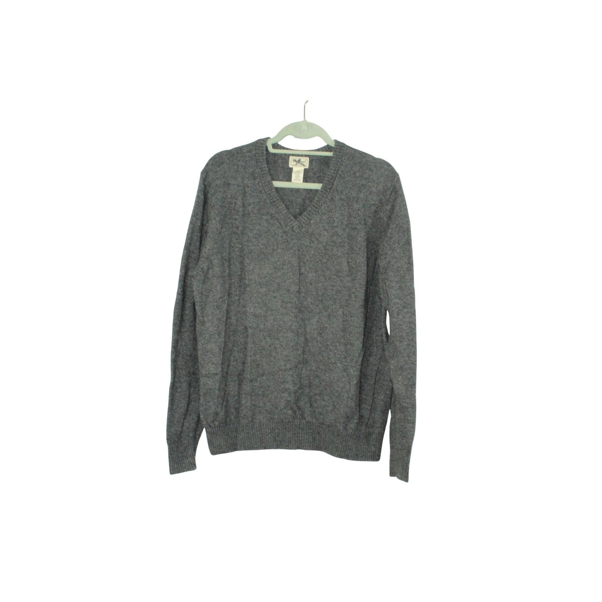 L.L. Bean LL Bean Heather Gray Lambswool Blend V Neck Sweater Size US L / EU 52-54 / 3 - 1 Thumbnail