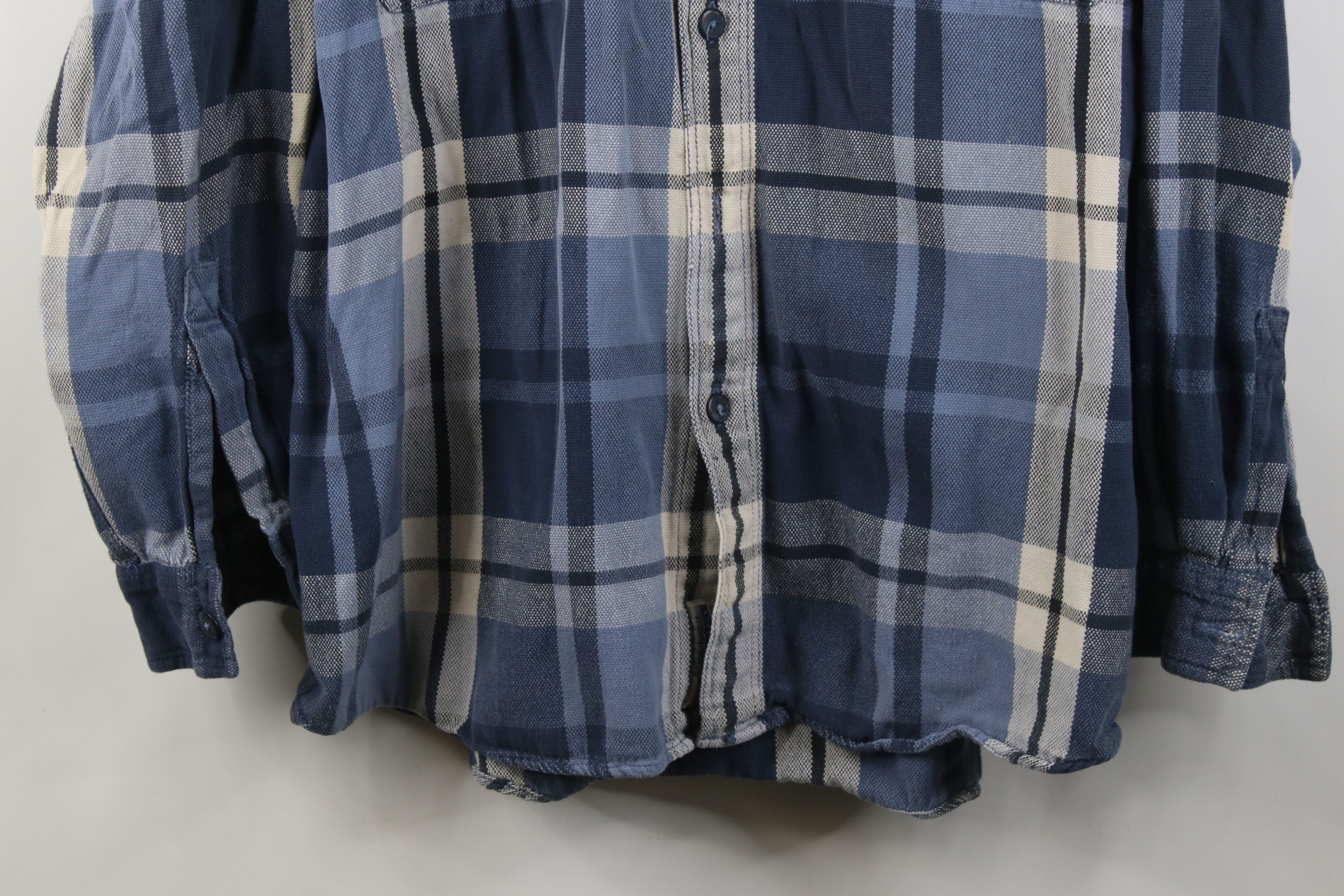 Levi's Vintage 90s Levis Baggy Fit Collared Button Shirt Blue Plaid Size US L / EU 52-54 / 3 - 3 Thumbnail