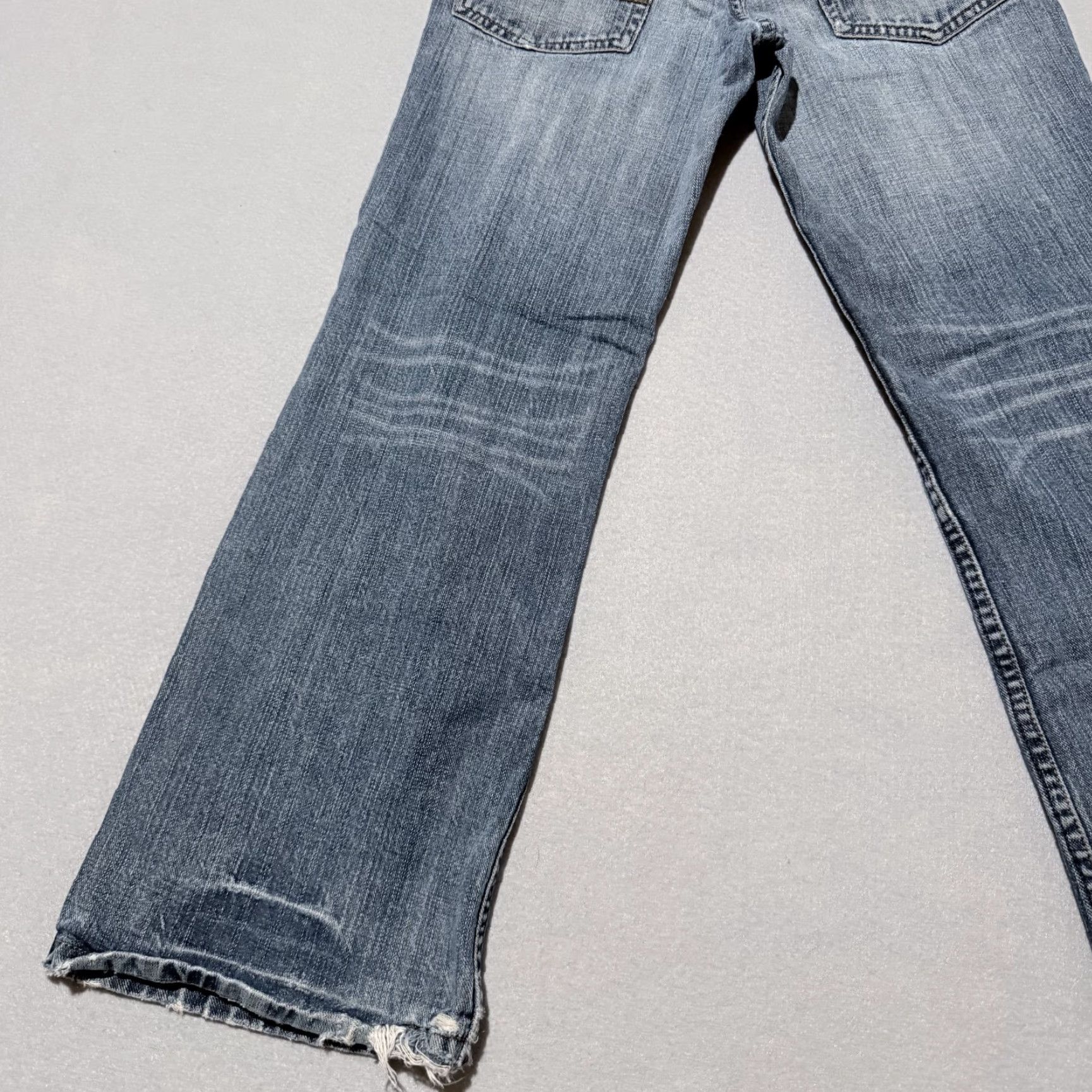 Lee Lee Jeans Women Mid Wash Distressed Straight 12R Blue 26W 5-Pocket Denim Size 34" / US 12 / IT 48 - 6 Thumbnail