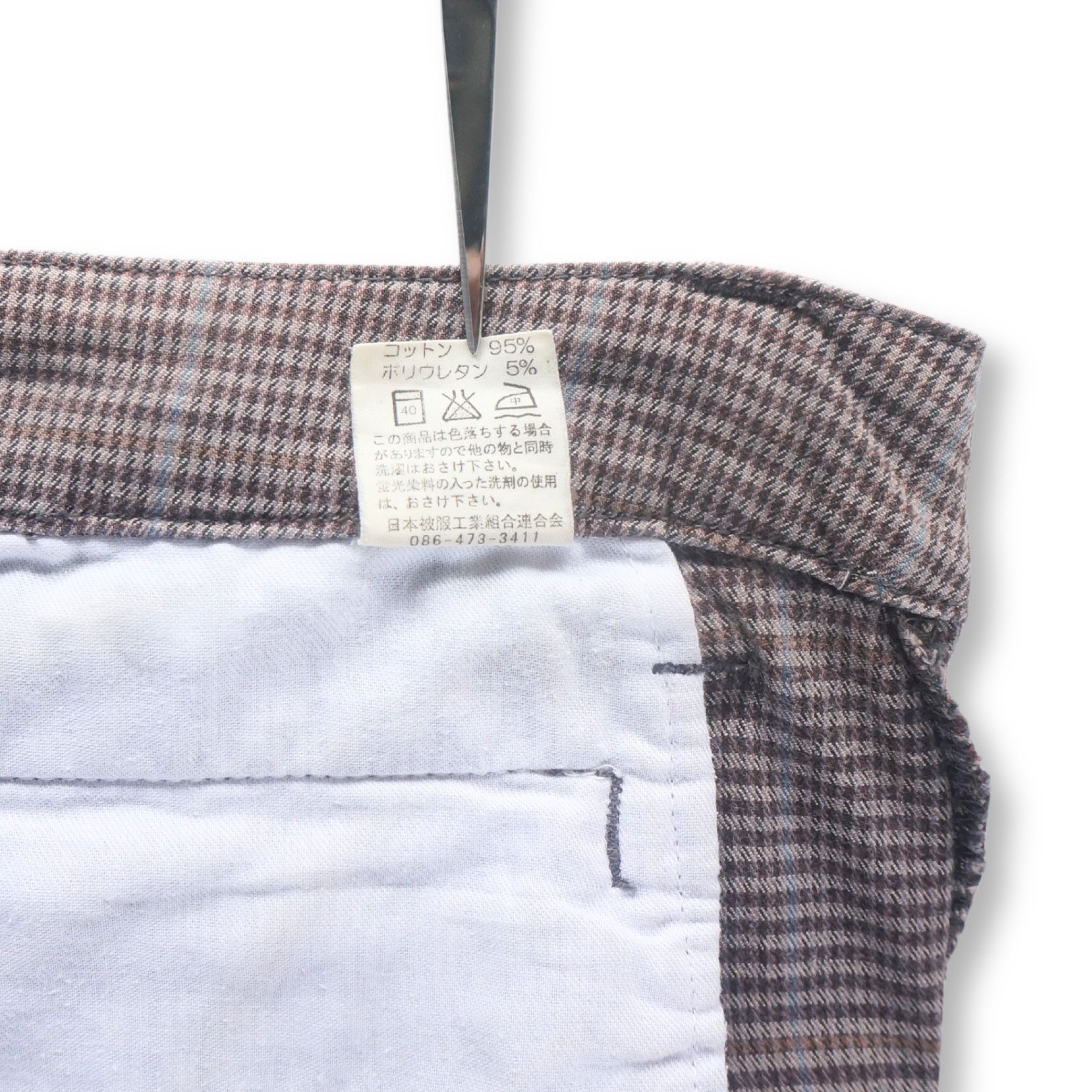 Japanese Brand ALCX Light Brown Plaid Pattern Cargo Pants Size 28" / US 6 / IT 42 - 9 Thumbnail