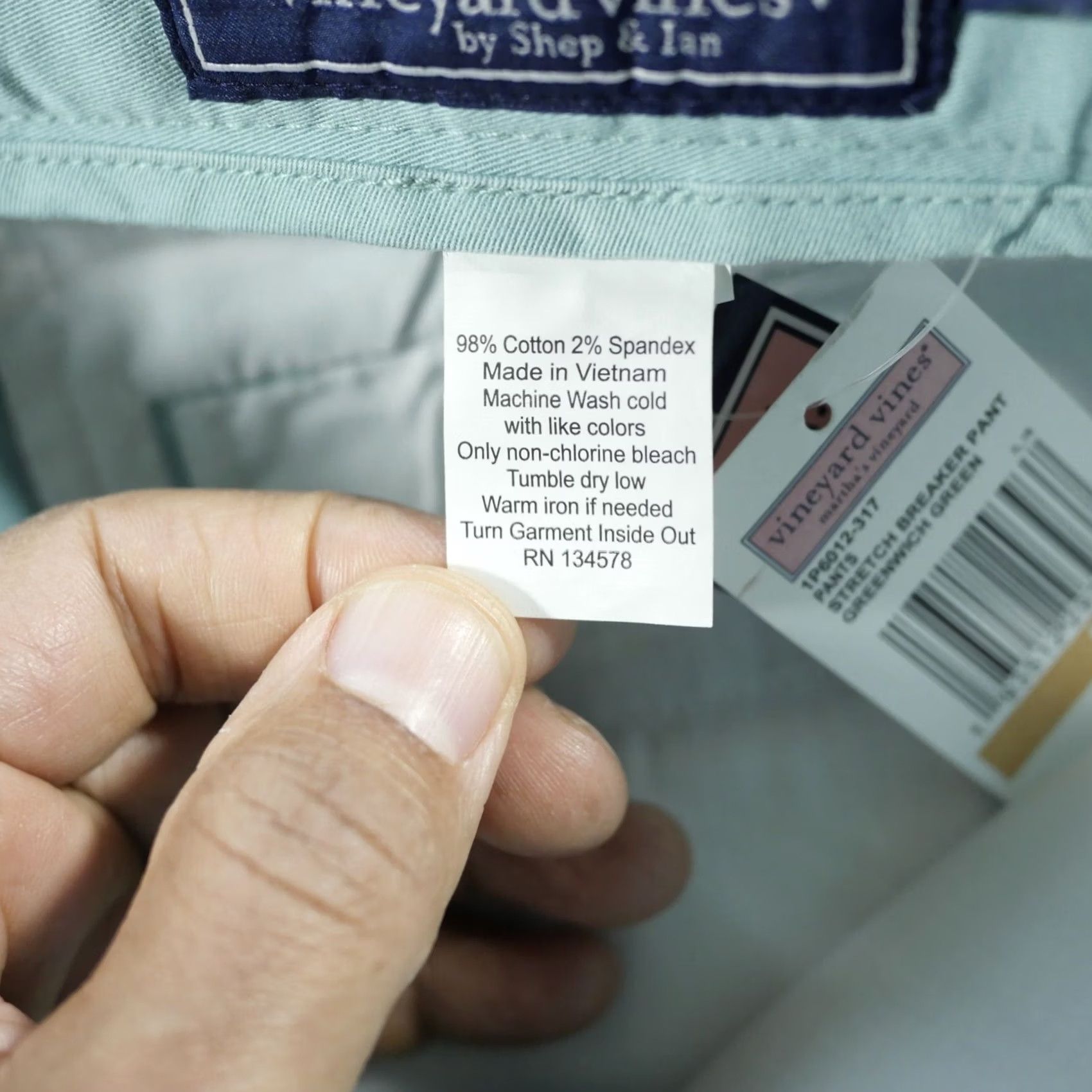 Vineyard Vines Vineyard Vines Pants Mens 33x32 Breaker Chino Trousers Elastic Flat Front Classic POCKETS Canvas Cotton Green 90s Preppy Sports (Adult Mens) Size US 33 - 7 Thumbnail