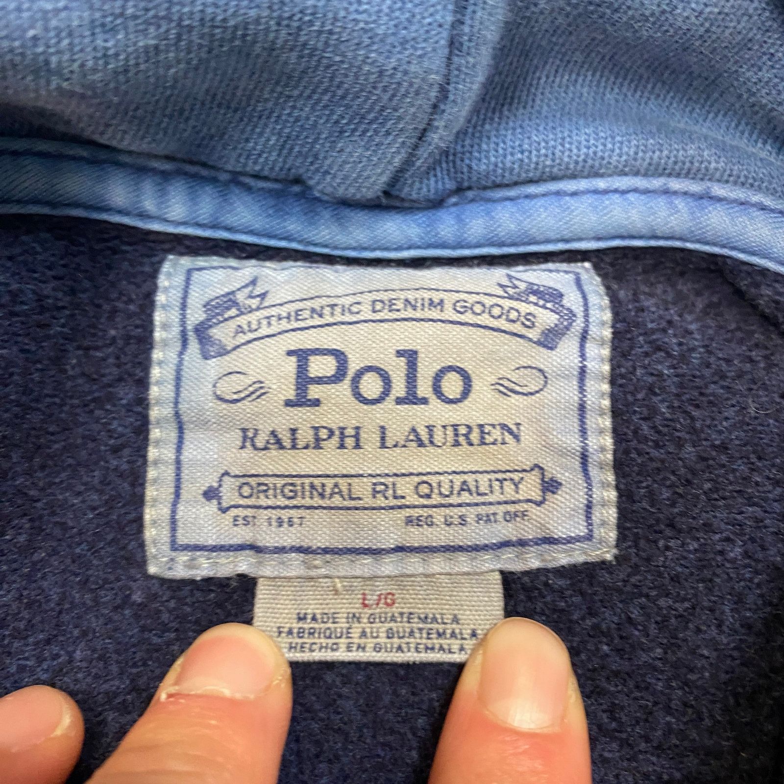 Polo Ralph Lauren Polo Ralph Lauren Authentic Denim Goods Hoodie Men's Large Size US L / EU 52-54 / 3 - 4 Thumbnail