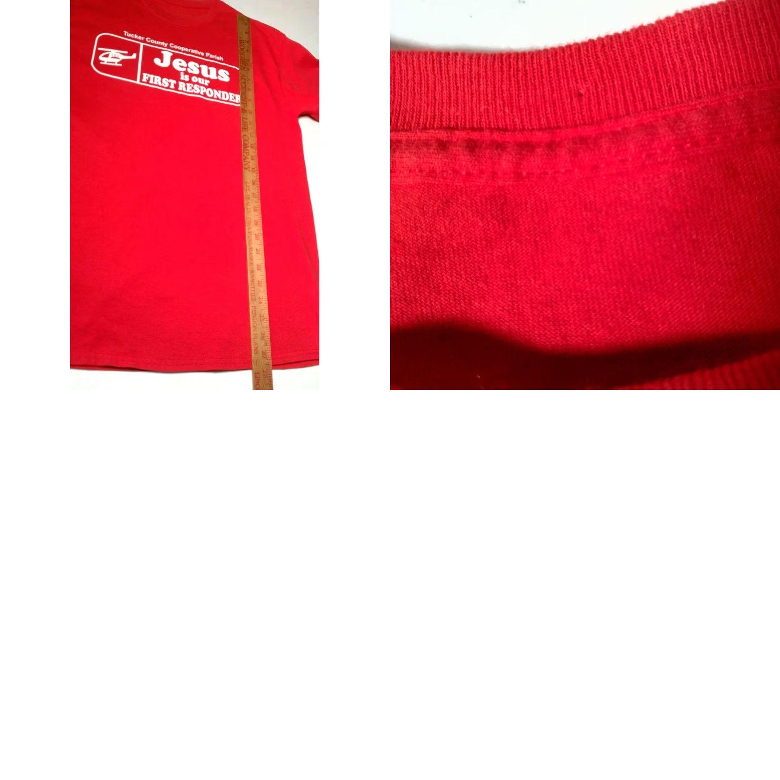 Vintage Jesus Is Our First Responder Shirt M Red Shirt Men Christian Religious Crew Neck Short Sleeve Cotton Blend Size US M / EU 48-50 / 2 - 8 Thumbnail