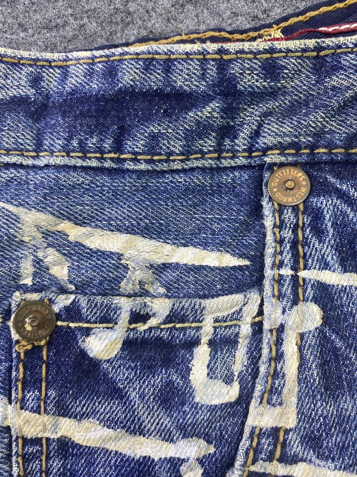Japanese Brand Westwood Outfitters Distress Blue Wash Denim - J855 Size 31" - 9 Thumbnail