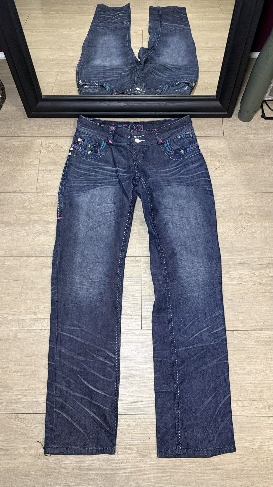 Coogi Y2K 2000s Coogi Bootcut Embroidered Colorful Low Rise Jeans Size 34" / US 12 / IT 48 - 2 Thumbnail