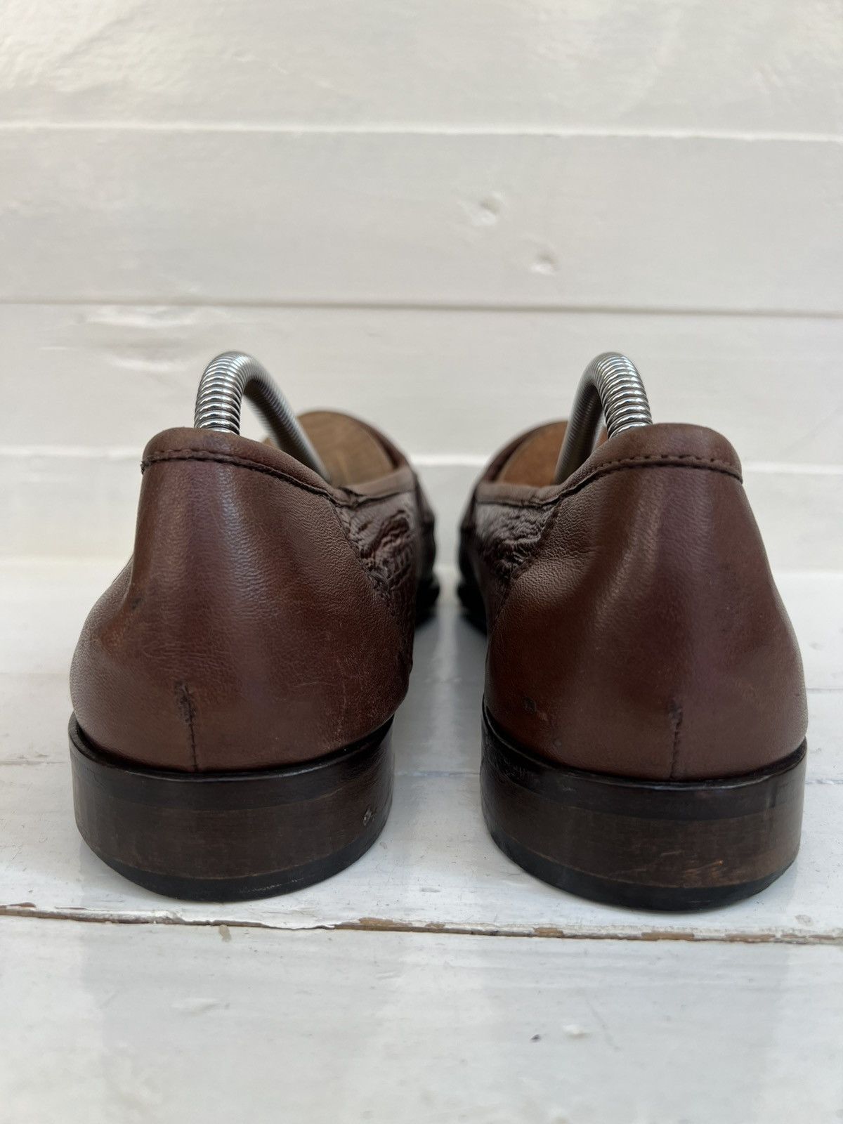 Zelli Zelli Genuine Ostrich Brown Leather Milano Penny Loafer Size US 8.5 / EU 41-42 - 8 Thumbnail