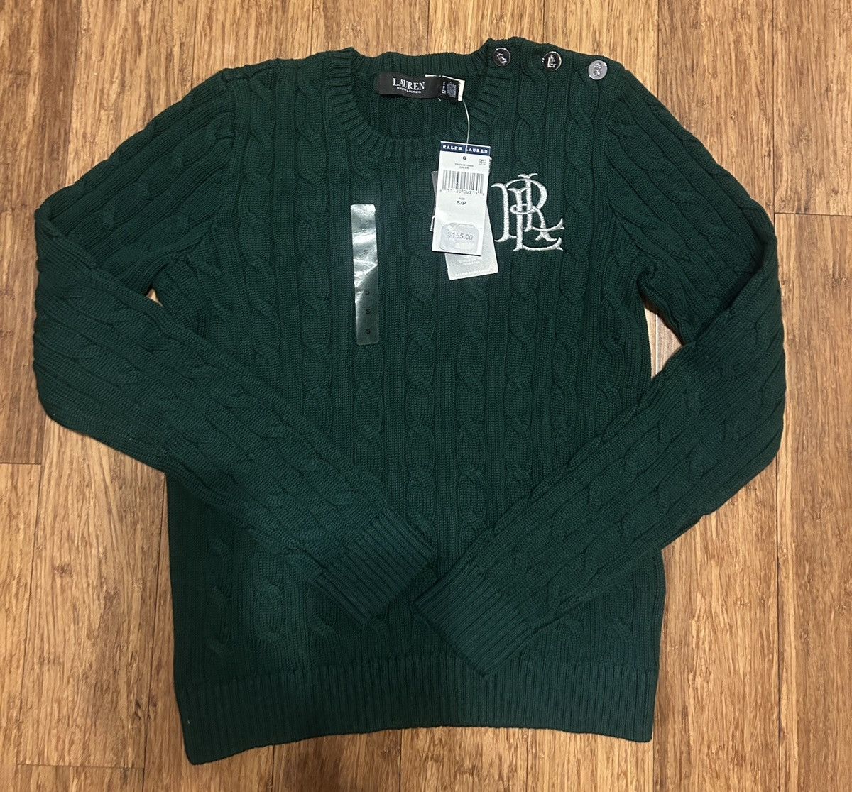 Lauren Ralph Lauren Luaren Ralph Lauren Button-Trim Cable-Knit Cotton Sweater Size S / US 4 / IT 40 - 1 Thumbnail