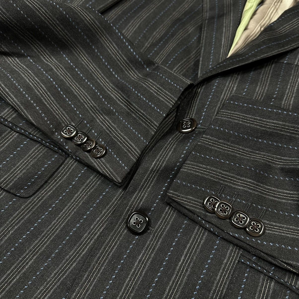 Designer × Etro Etro Milano Jacket Blazer Stripes Wool Lana Brown Men’s Size 48R - 6 Thumbnail