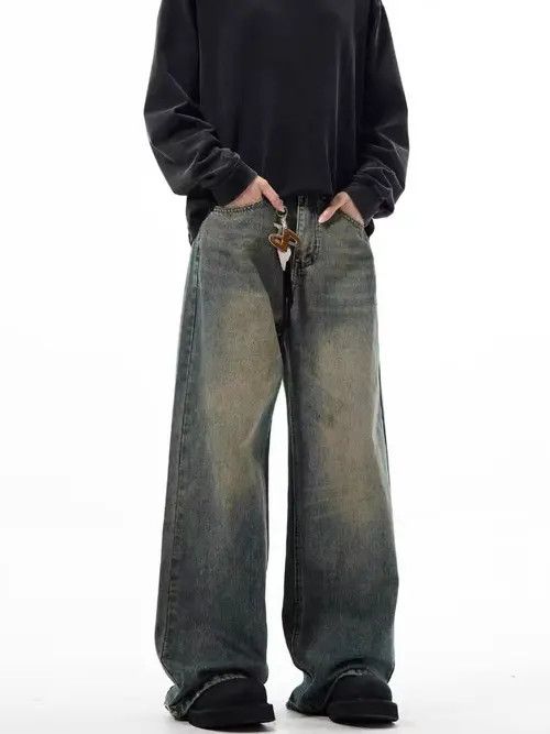 VIBE vintage high street casual straight wide leg jeans Size US 34 / EU 50 - 2 Thumbnail