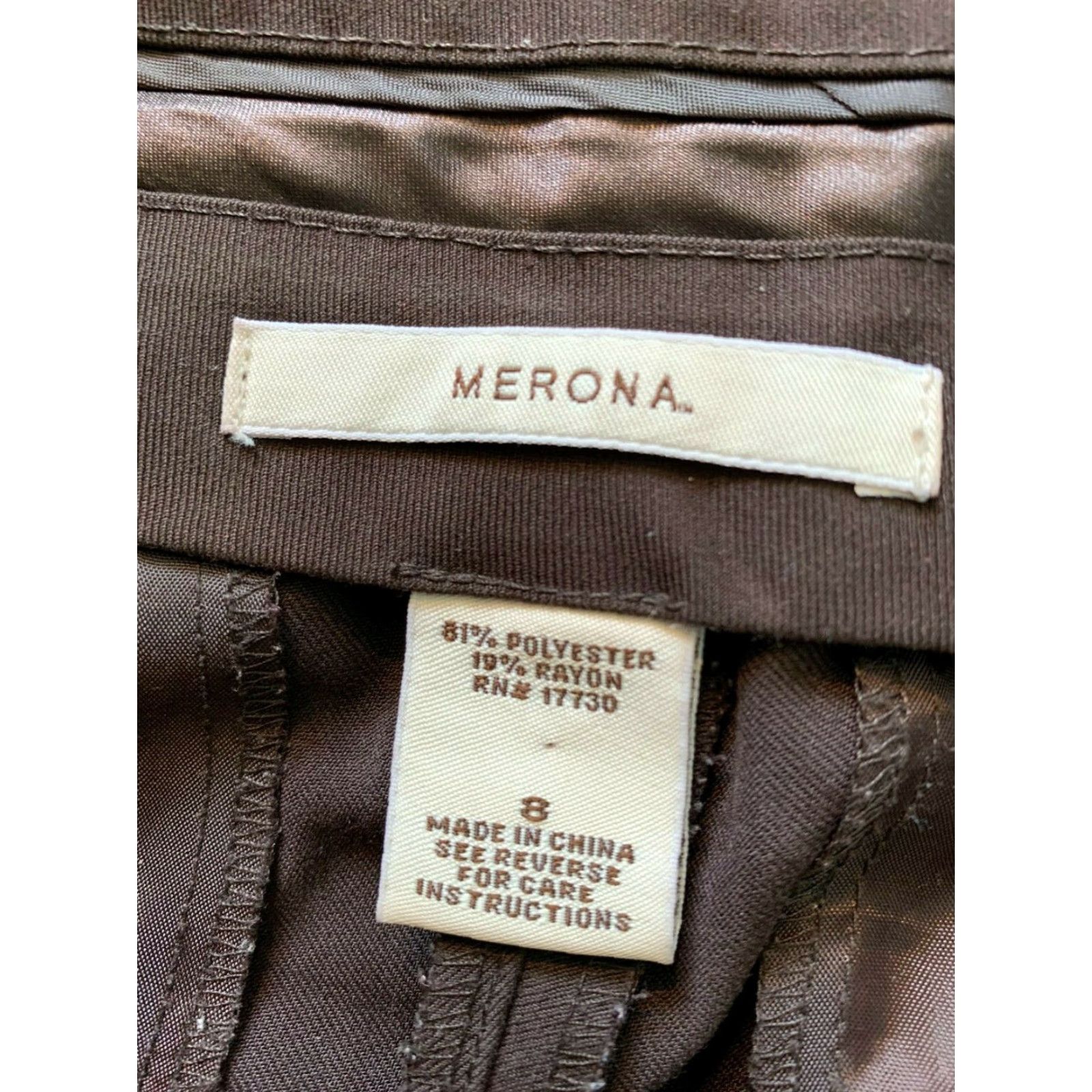 Merona Merona Dress Pants Women's Size 8 Brown Straight Leg Regular Level-Headed Comfort Easy Care Business Workwear Modern Classic American Pants Size 30" / US 8 / IT 44 - 6 Thumbnail