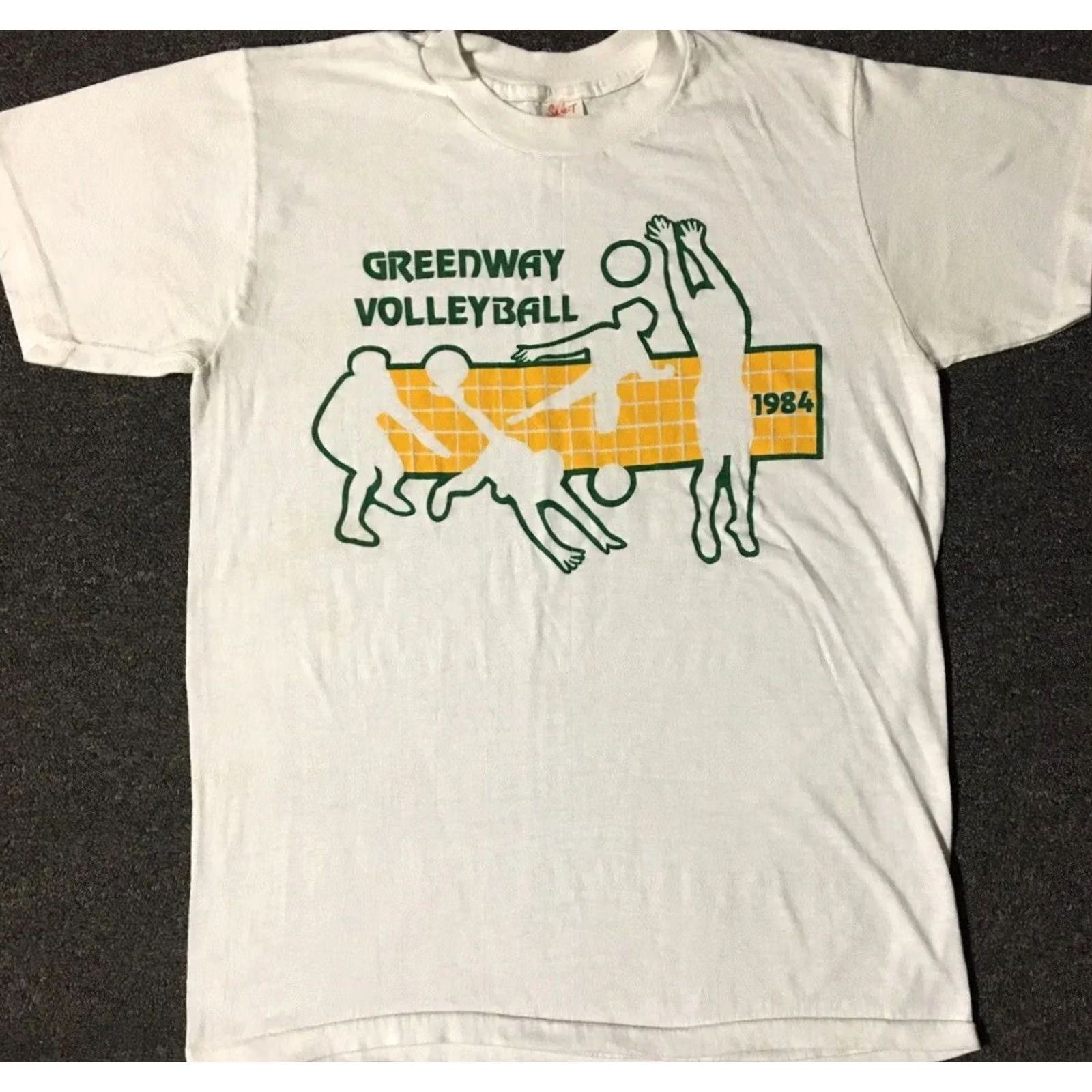 Vintage VINTAGE Single Stitch Shirt Mens S White 80s Greenway School Volleyball Faded Size US S / EU 44-46 / 1 - 2 Thumbnail