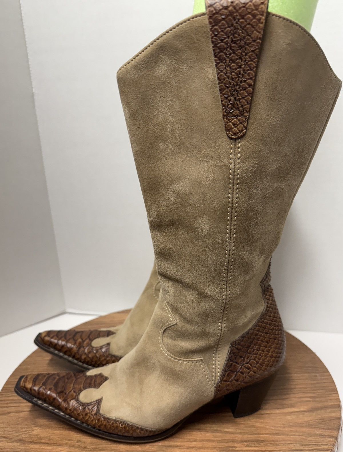 Other Paul Green Munchen Women Handmade Suede Cowgirl Boots Size US 8 / IT 38 - 2 Thumbnail