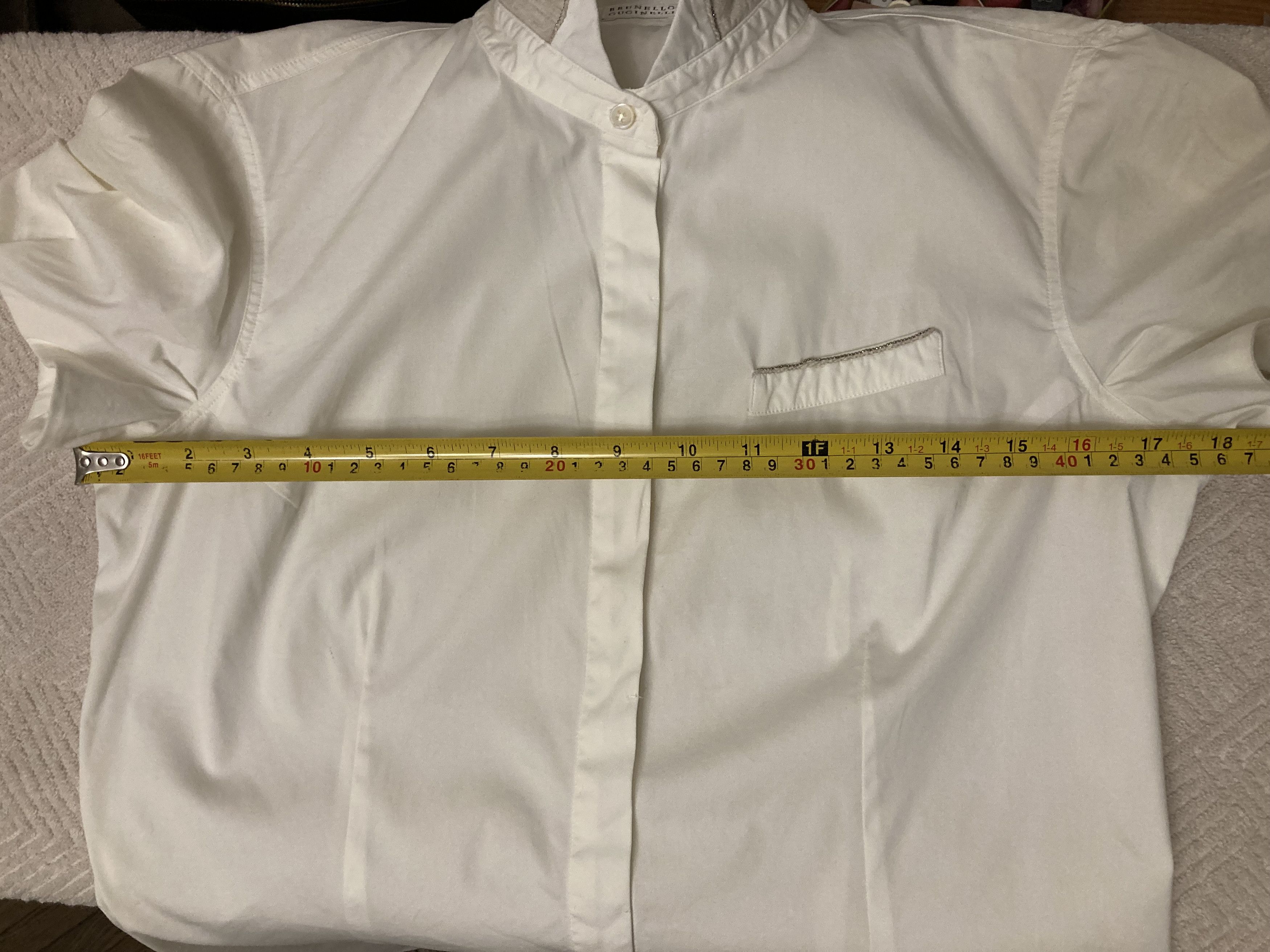 Brunello Cucinelli Brunello Cucinelli Shirt White Short Sleeve Made in Italy Size M / US 6-8 / IT 42-44 - 12 Thumbnail