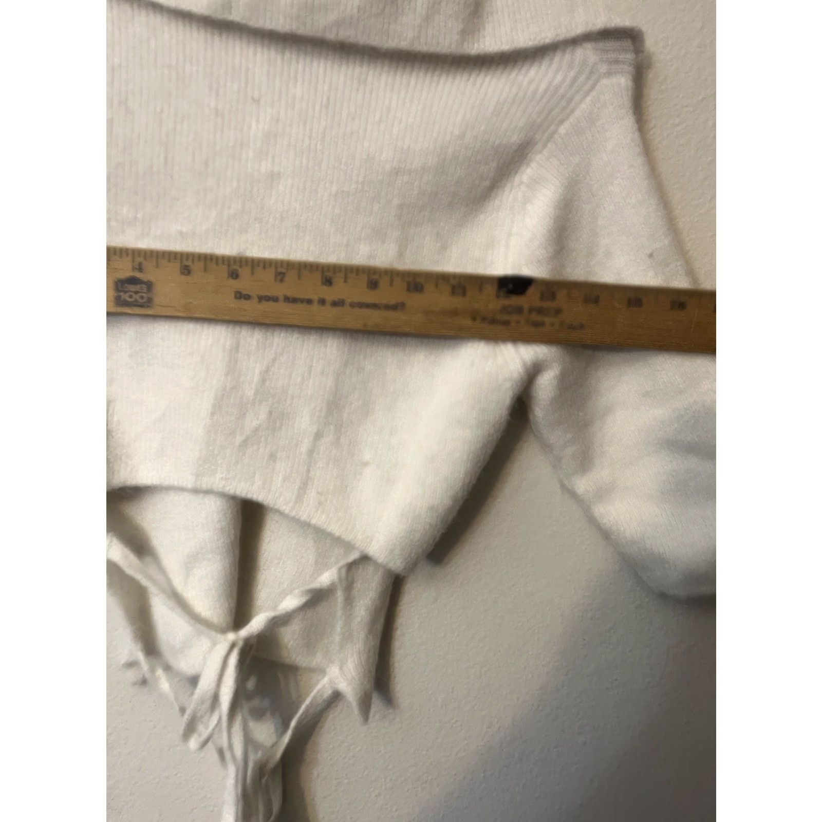 Zara Zara Sweater Womens M Ribbed Knit Tie Open Back 3/4 Sleeve Pullover Top white Size M / US 6-8 / IT 42-44 - 5 Thumbnail