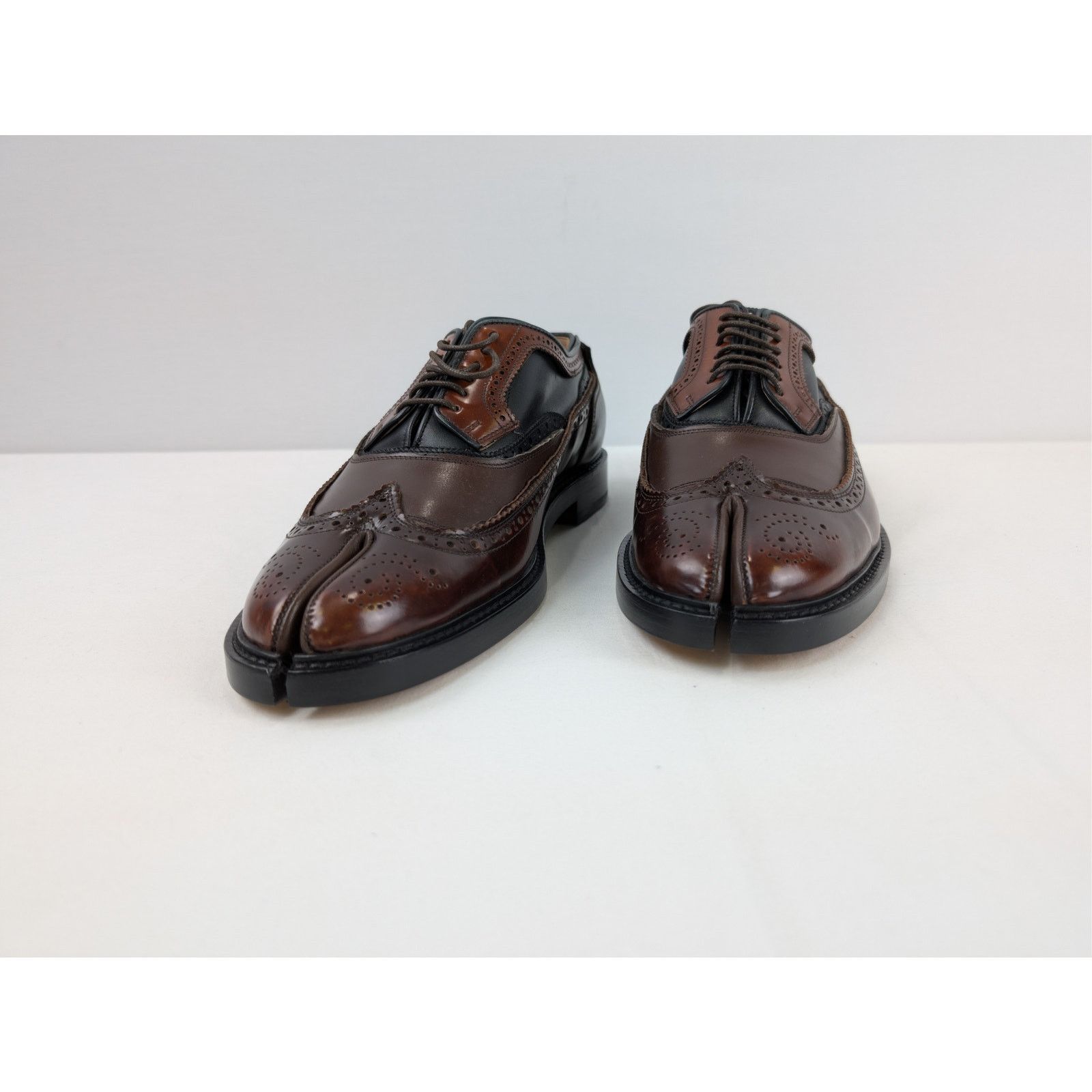 Maison Margiela o1rshd1 Tabi Leather Shoes Boots in Dark Brown Size US 12 / EU 45 - 6 Thumbnail