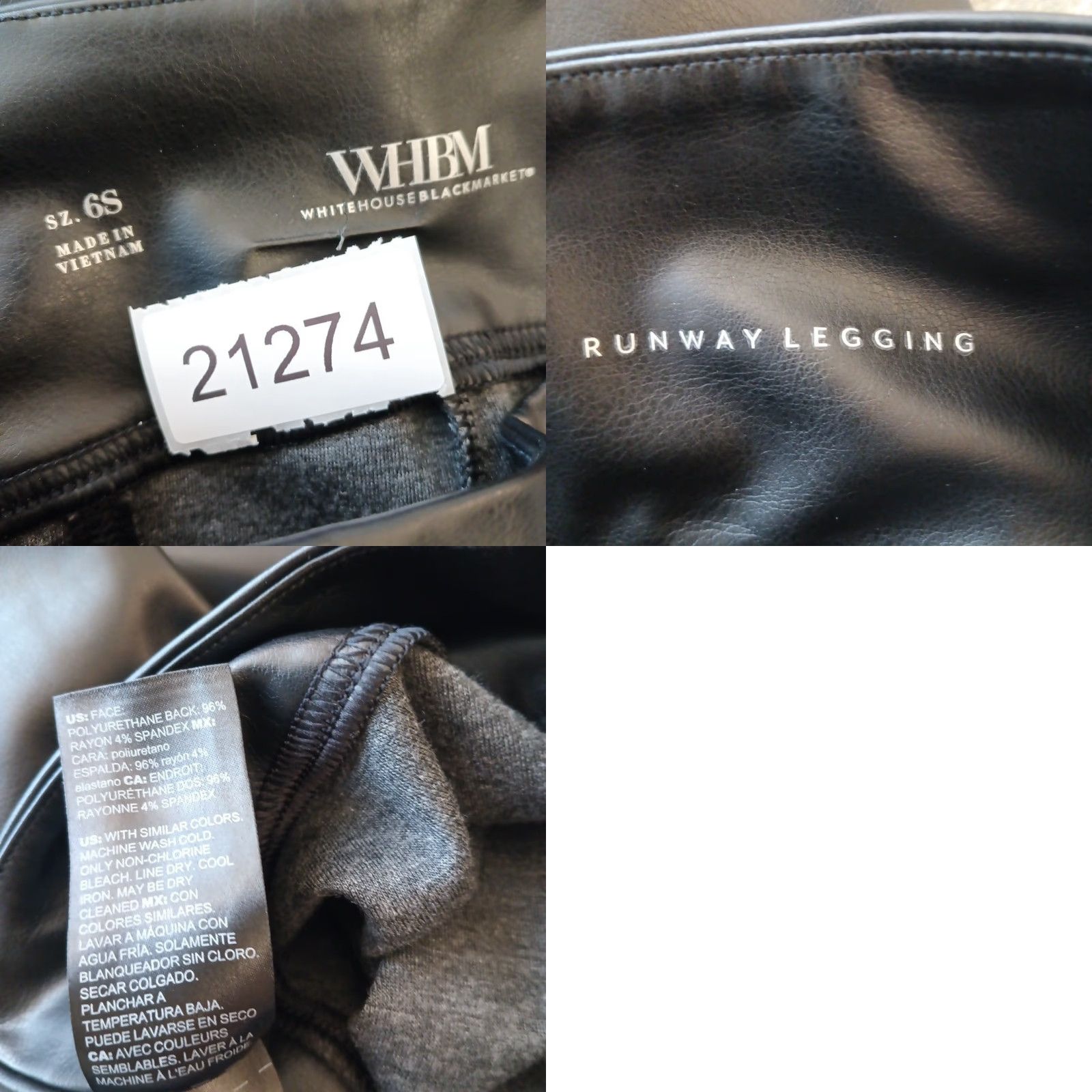 White House Black Market White House Black Market Pants Womens Size 6 Short Black Ankle Legging Skinny Flat Front Faux Leather Stretch 26in Inseam 26in Size 28" / US 6 / IT 42 - 8 Thumbnail