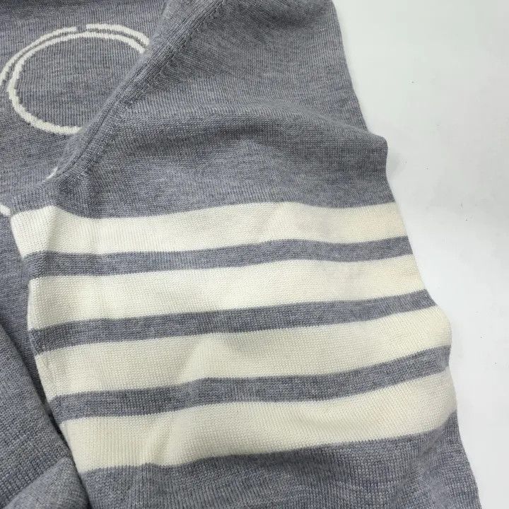 Thom Browne Thom Browne Gray Striped Sweater with Stick Figure -2507 Size US XL / EU 56 / 4 - 6 Thumbnail
