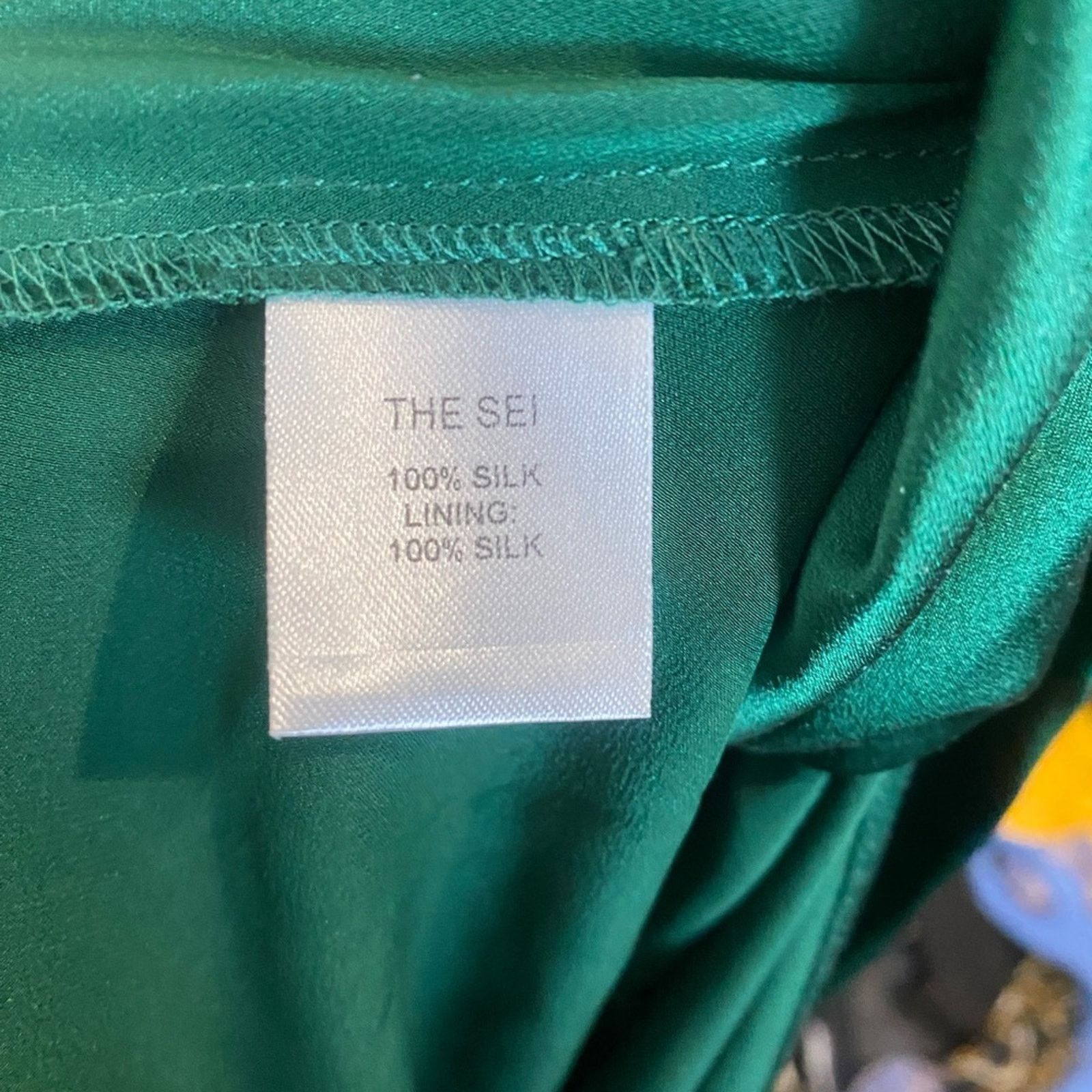 Other THE SEI Asymmetric One Shoulder Drape Silk Gown Pine Green 4 Size S / US 4 / IT 40 - 6 Thumbnail