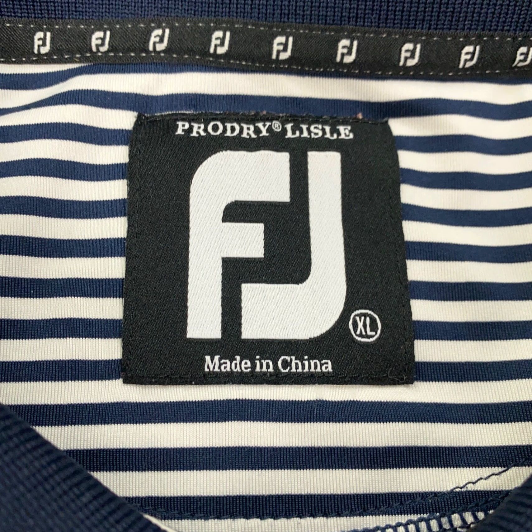 Footjoy FootJoy Polo Mens XL Blue Striped Lisle Relaxed Stretch Shirt Golf Size US XL / EU 56 / 4 - 5 Thumbnail