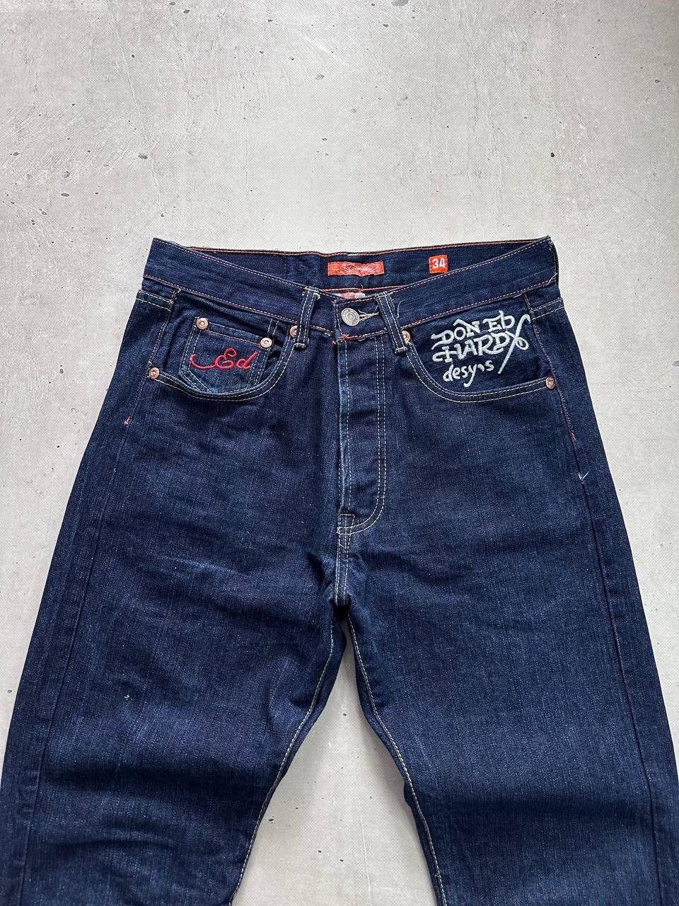 Ed Hardy Ed Hardy x Christian Audigier Jeans 34x32 Skull Denim Y2K Size US 34 / EU 50 - 7 Thumbnail