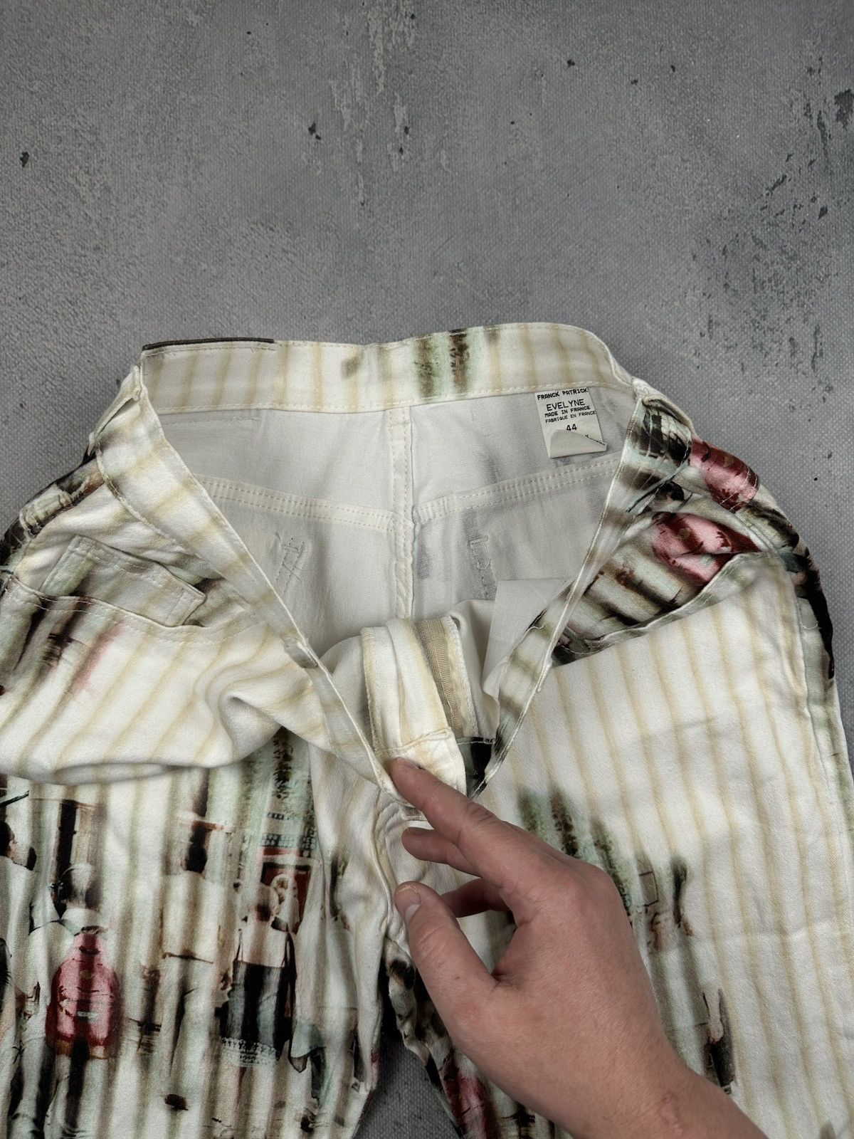 Vintage Franck Patrick Evelyn Print Pants Avant Garde Street Scene Size 30" / US 8 / IT 44 - 13 Thumbnail