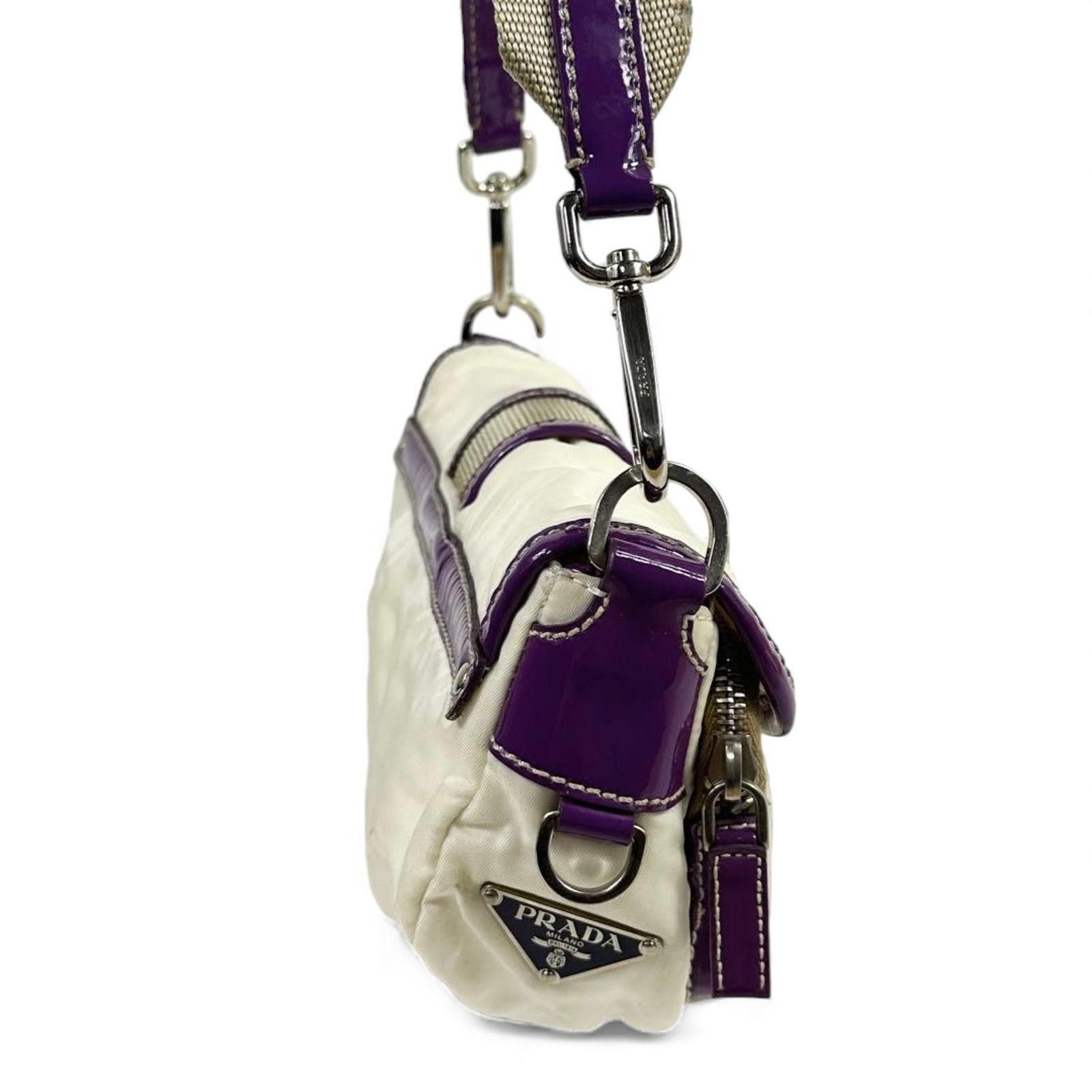 Prada Prada - Shoulder Bag Cream Purple Size ONE SIZE - 4 Thumbnail