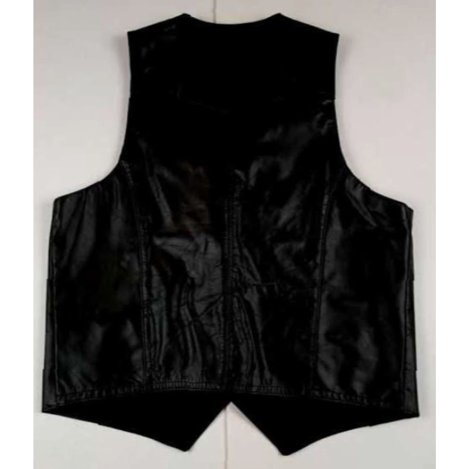 Vintage Diamond Vest Black Leather full button Diamond Denim&Leather Vest 40 Mens Biker ect. Size US XXS / EU 40 - 6 Thumbnail
