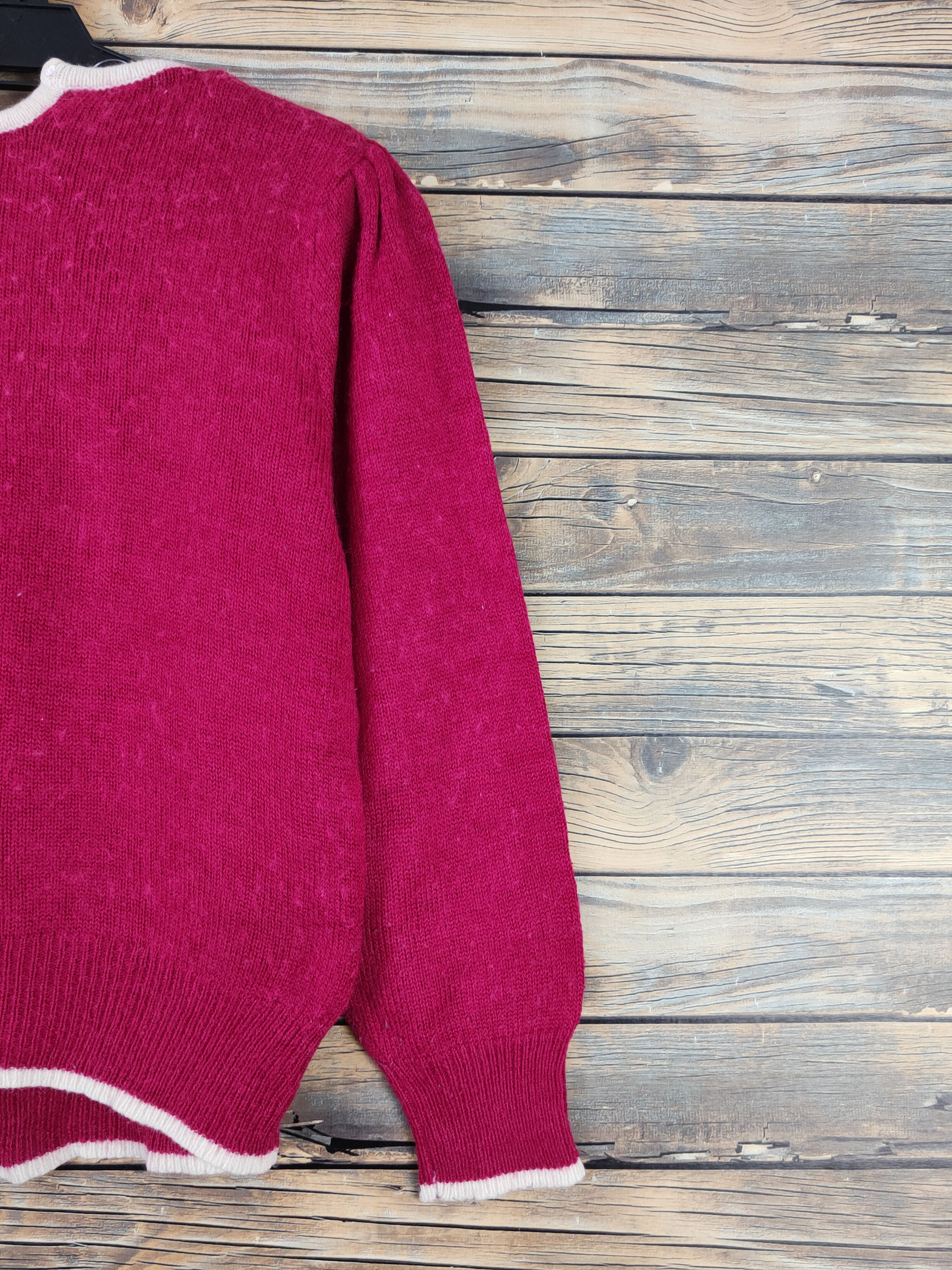 Homespun Knitwear × Japanese Brand × Vintage Art Galde Red Knitwear Sweatshirts #W1005 Size S / US 4 / IT 40 - 10 Thumbnail