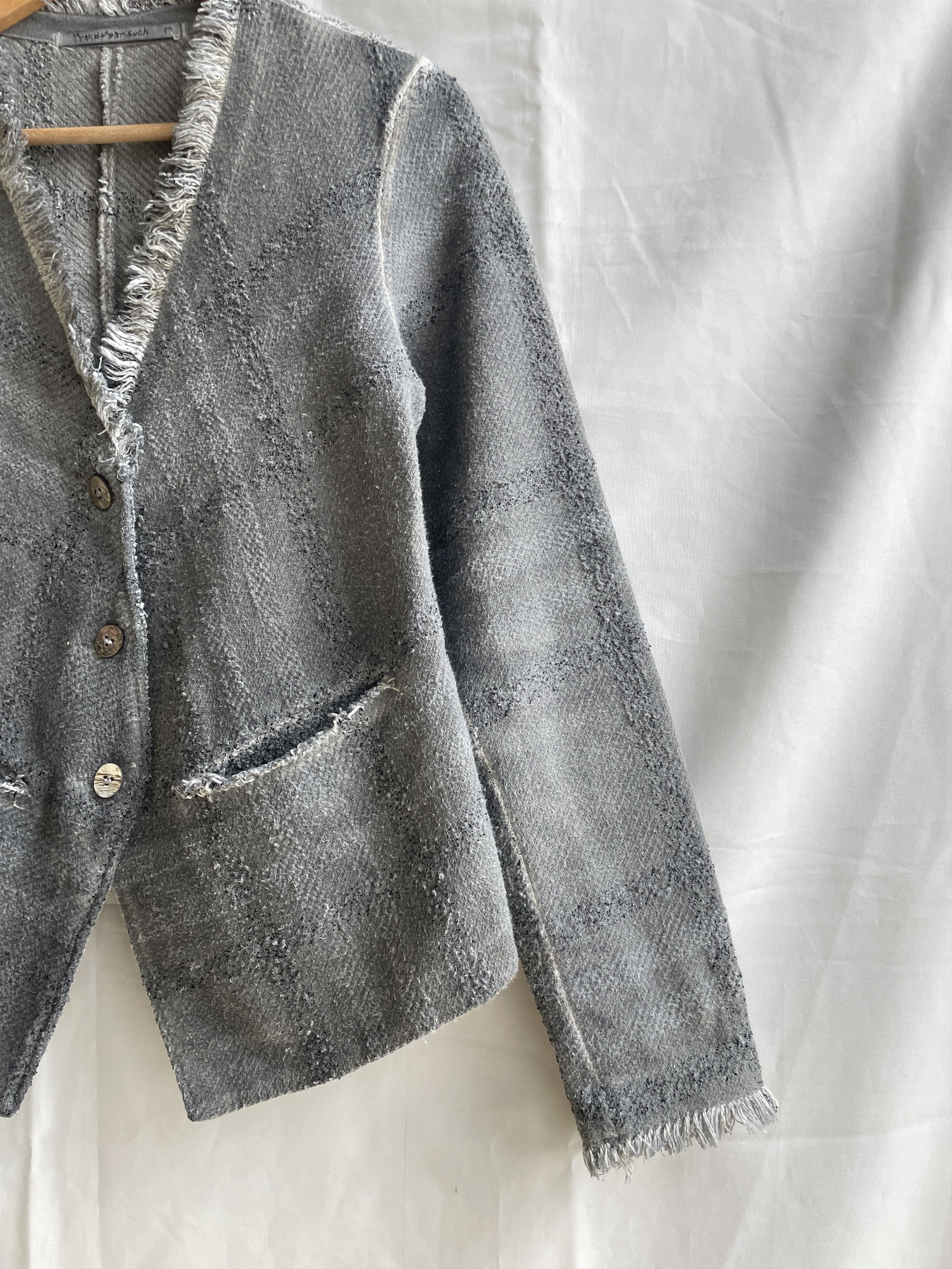 Transit Transit Par Such Garment Dyed Distressed Boucle Tweed Blazer Size M / US 6-8 / IT 42-44 - 4 Thumbnail