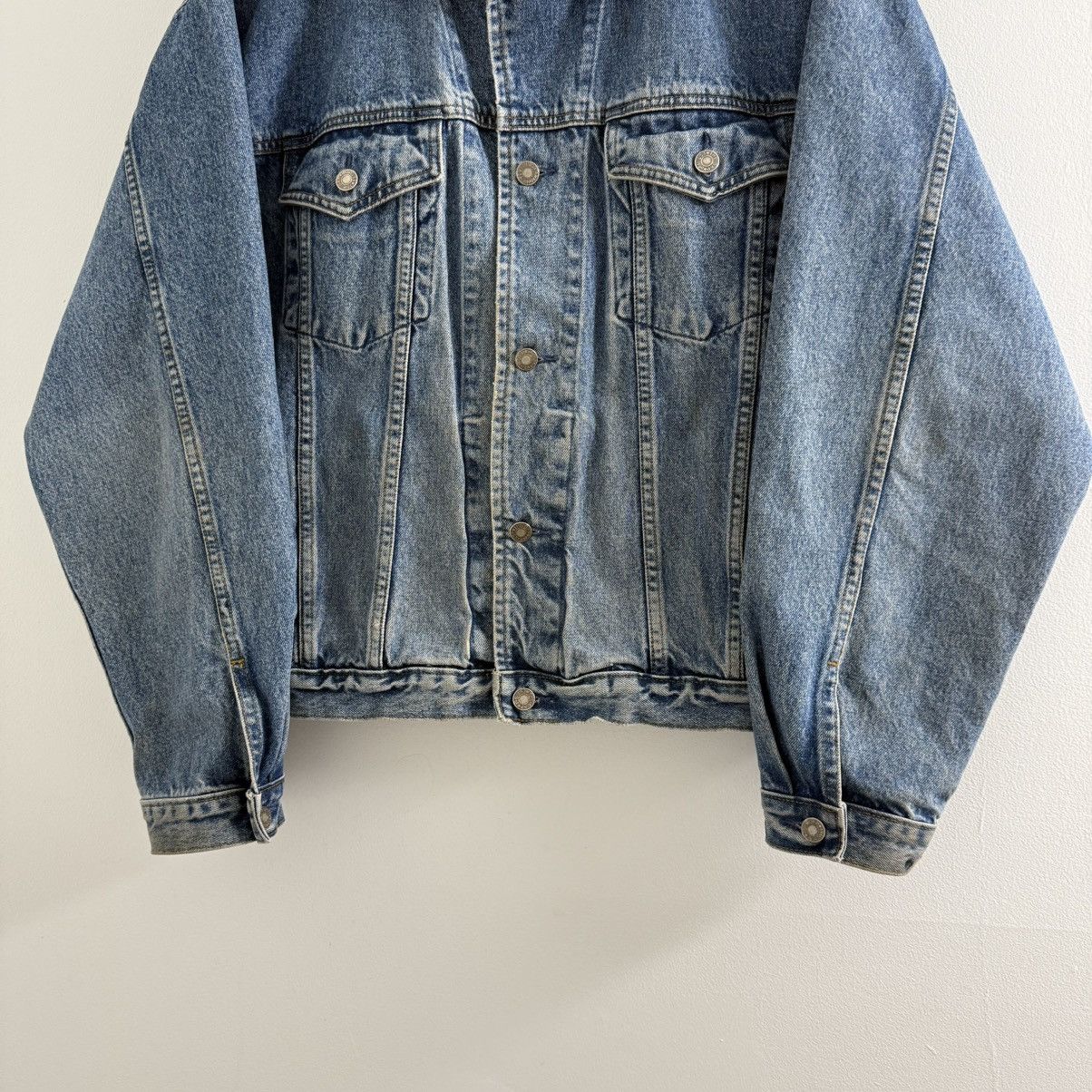 Gap Vintage GAP Denim Trucker Jacket Faded Patina Sz XL 90s Size US XL / EU 56 / 4 - 3 Thumbnail