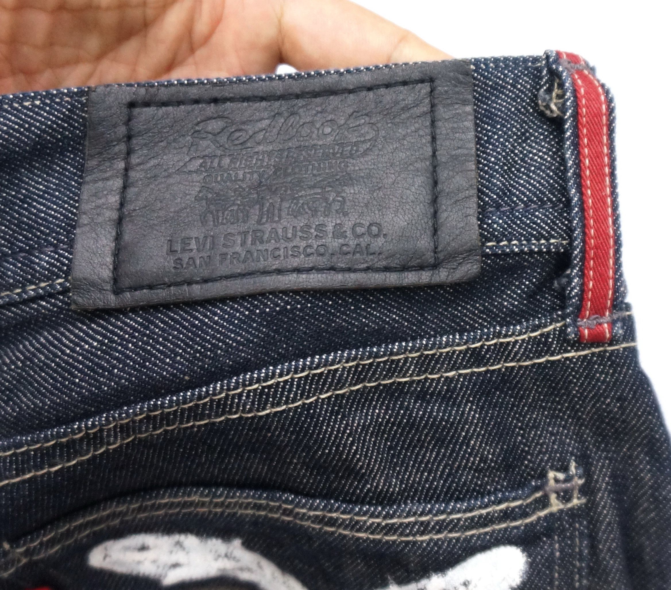 Levi's 💥 Rare Levis Women Red Loop Japan Flare Indigo Jeans Size 27" / US 4 / IT 40 - 9 Thumbnail