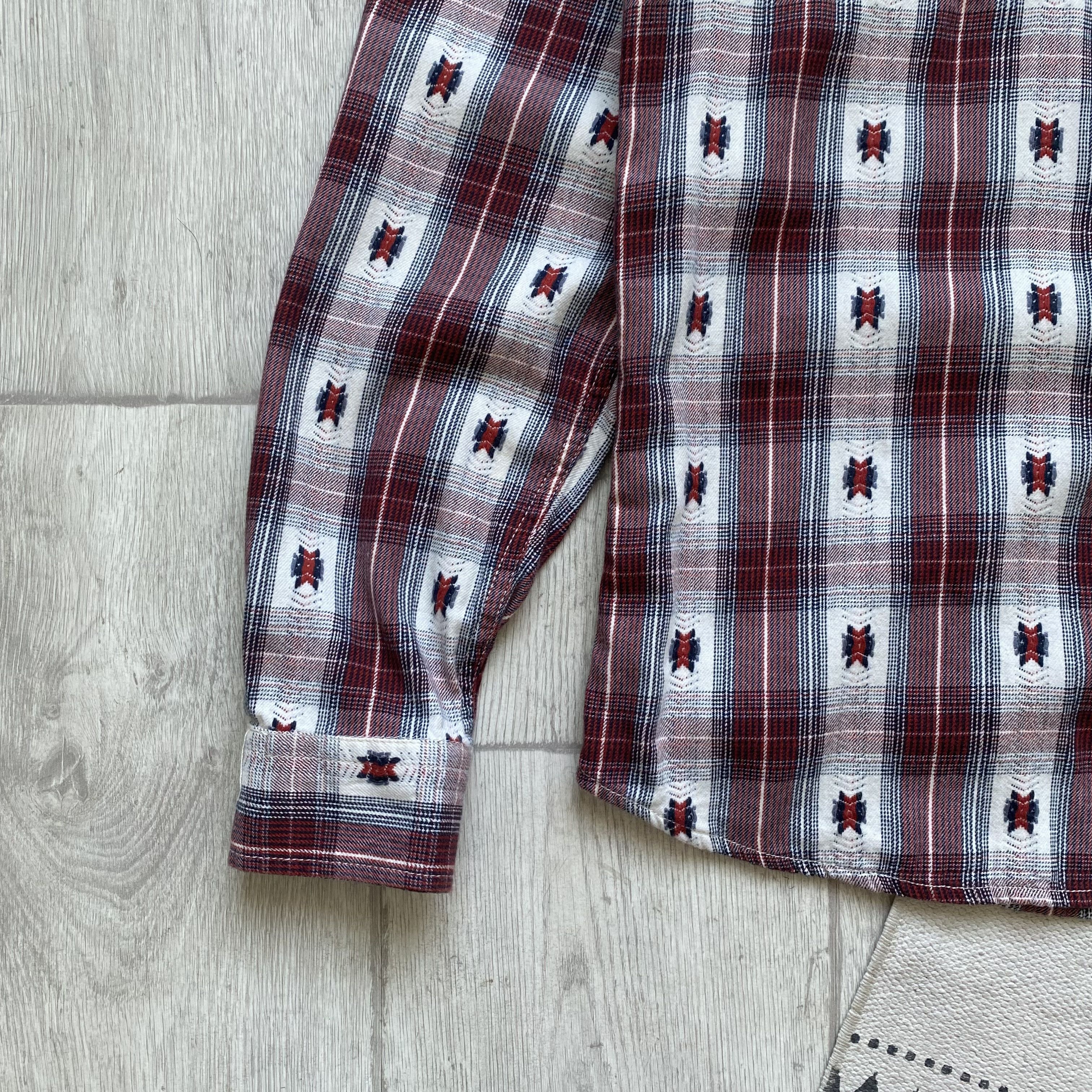 Cowboy Equipment 👔 Vintage 2000s Flannel Cowboy Western shirt Lee Wrangler Size US M / EU 48-50 / 2 - 5 Thumbnail
