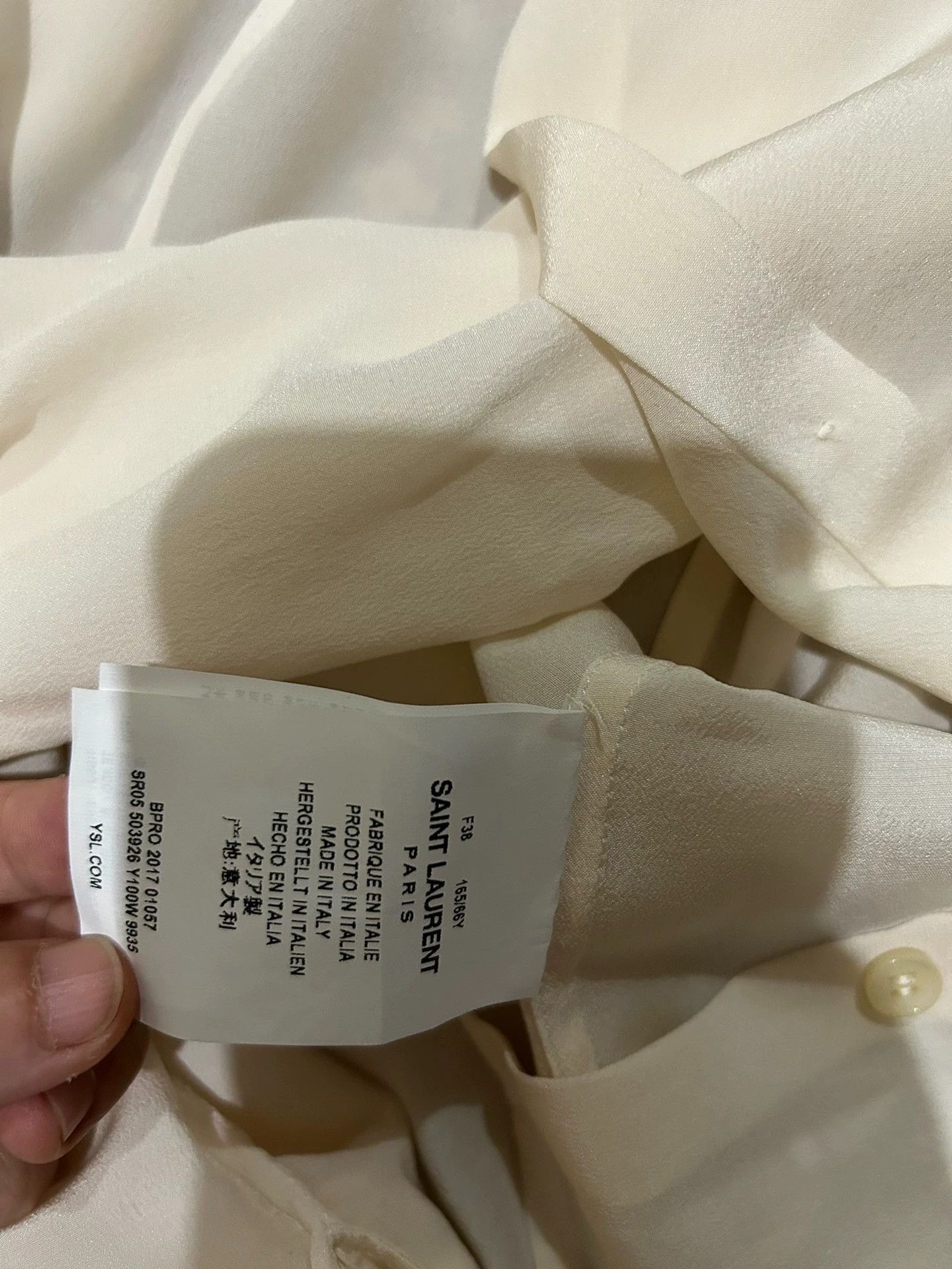 Saint Laurent Paris Saint Laurent Paris White silk shirt-2505 Size US M / EU 48-50 / 2 - 5 Thumbnail
