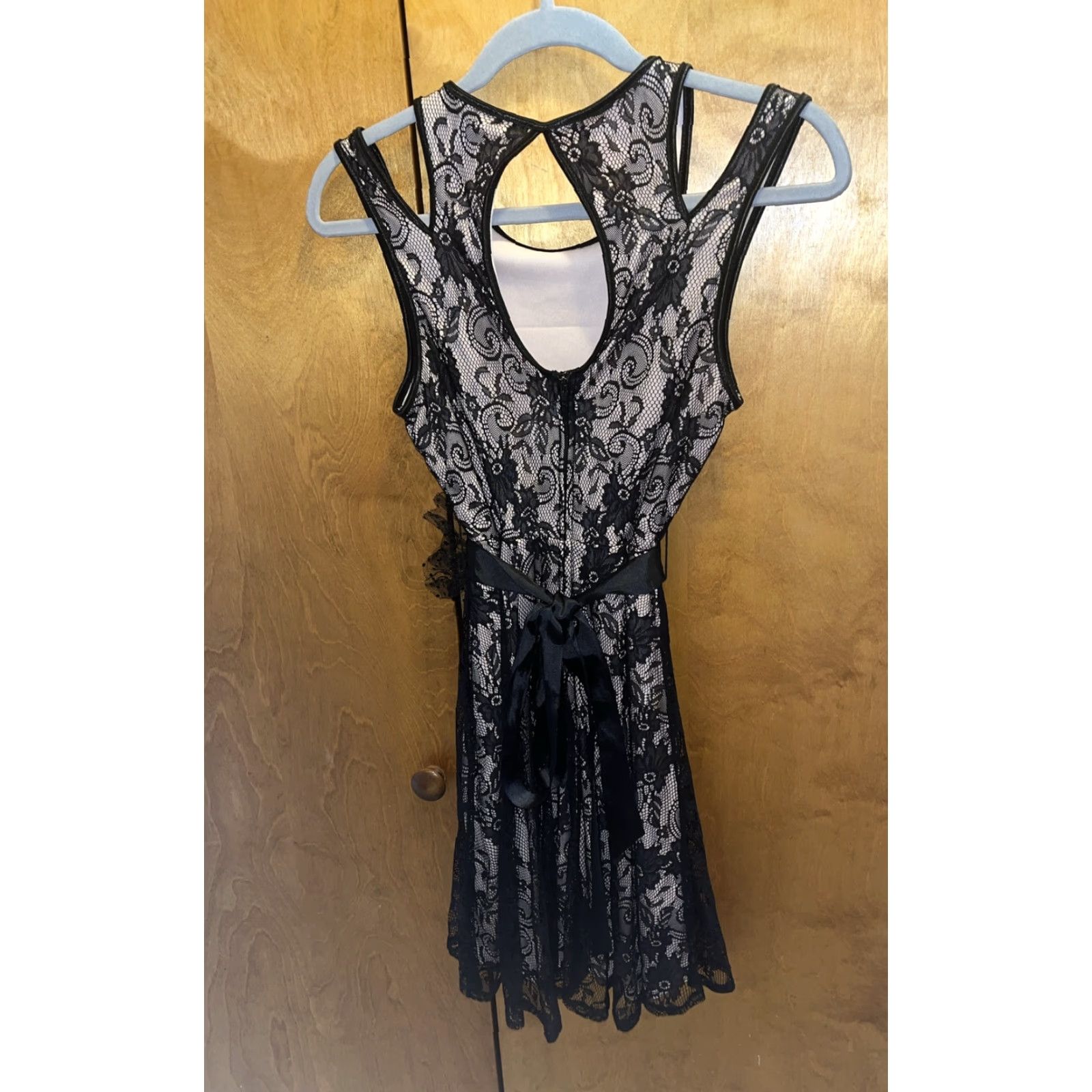 Vintage Vintage Y2K 90s City Triangle Size 7 Black Lace Party Dress Size M / US 6-8 / IT 42-44 - 5 Thumbnail