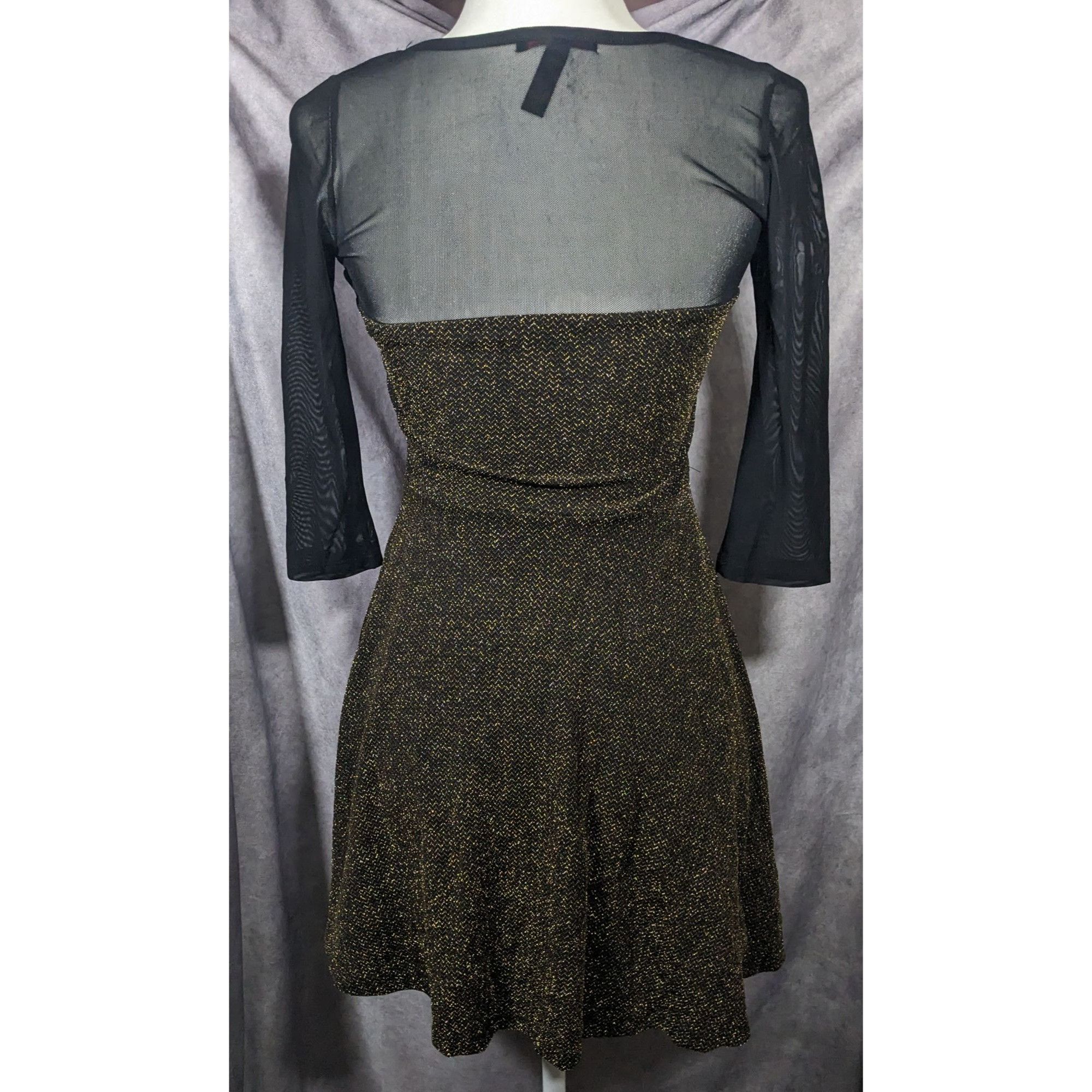 Other Material Girl Gothic Glam 80s Style Black And Gold Mesh Top Size S / US 4 / IT 40 - 9 Thumbnail