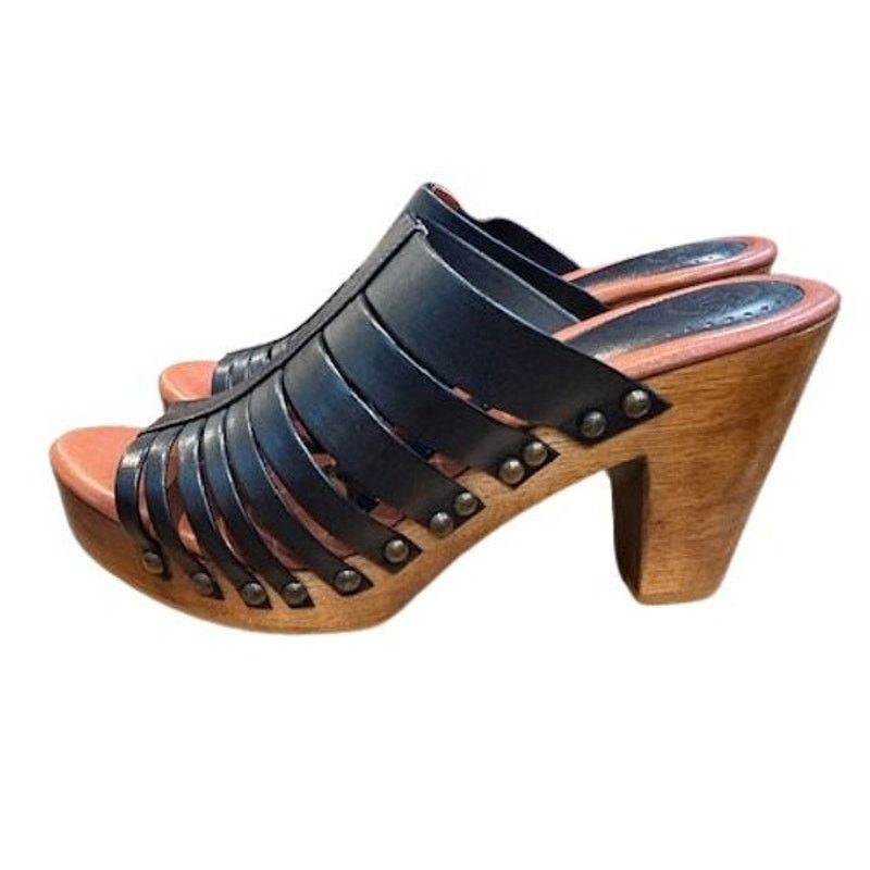 Johnston & Murphy Johnston & Murphy Platform Block Heel Black Sandals Size US 9 / IT 39 - 6 Thumbnail