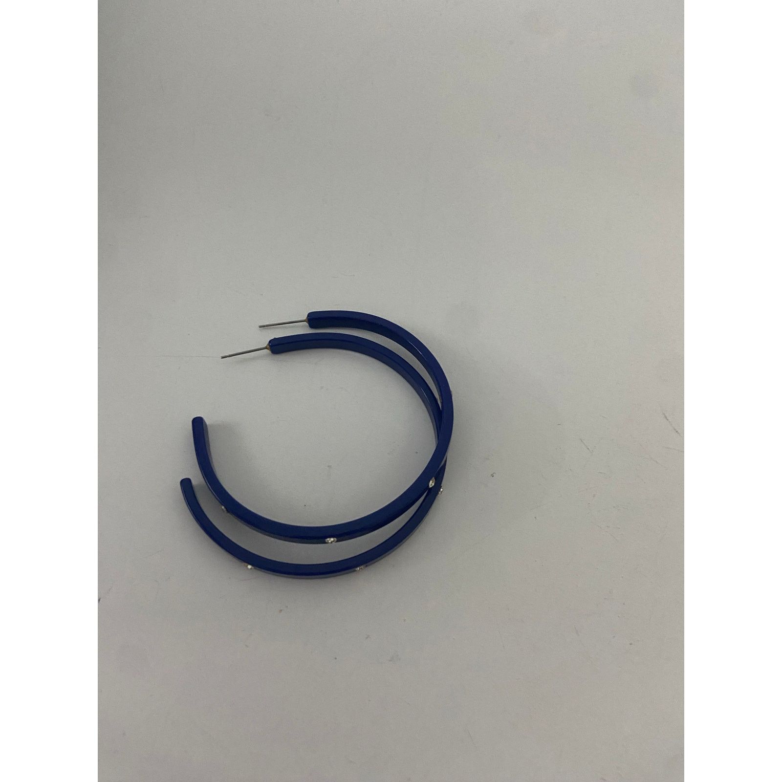 Other Navy blue hoop earrings with rhinestone Size ONE SIZE - 2 Thumbnail