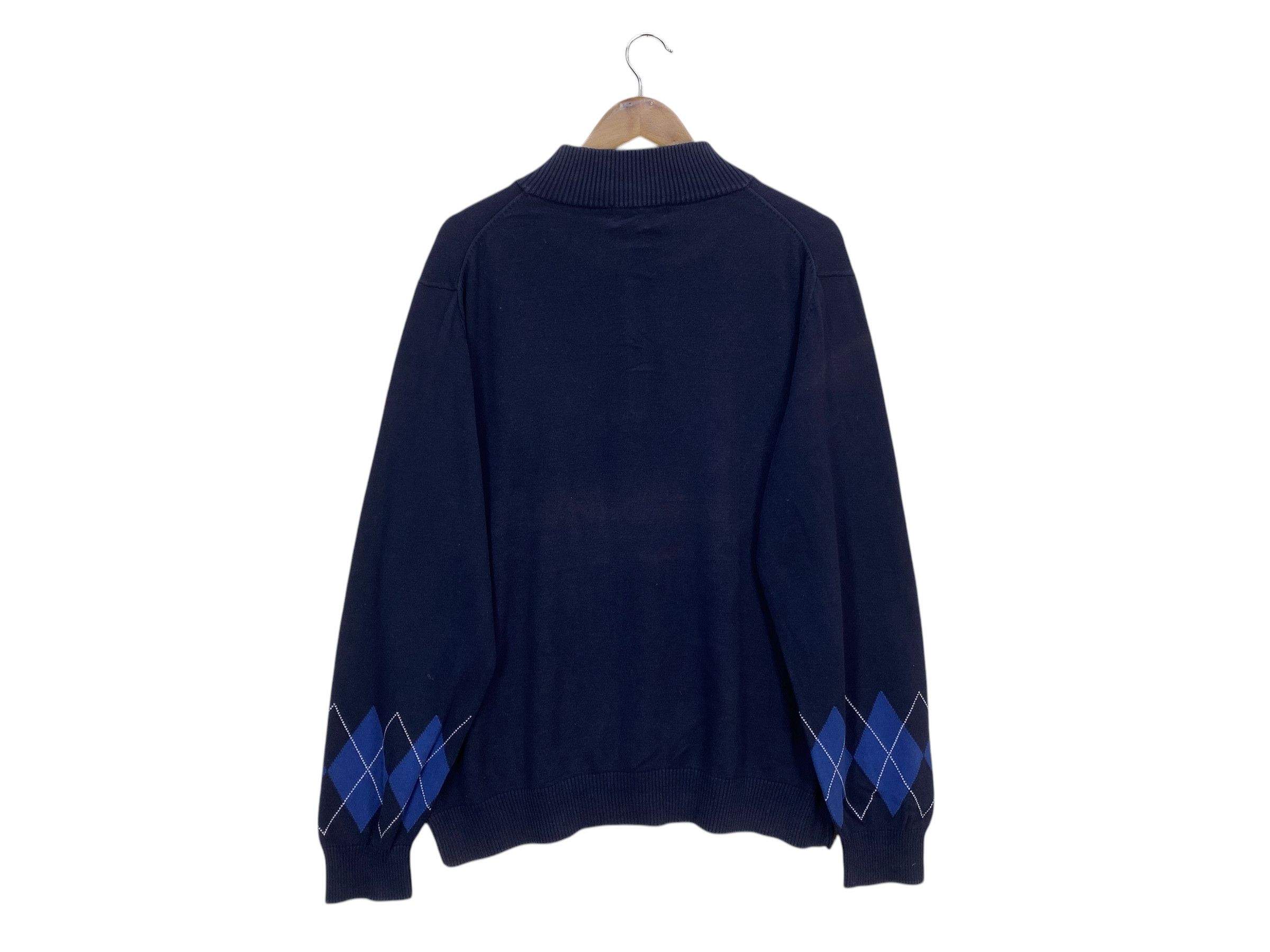 Eddie Bauer × Vintage Eddie Bauer Sweater Blue Black Quarter Zip Designer Pullover Size US XL / EU 56 / 4 - 2 Thumbnail