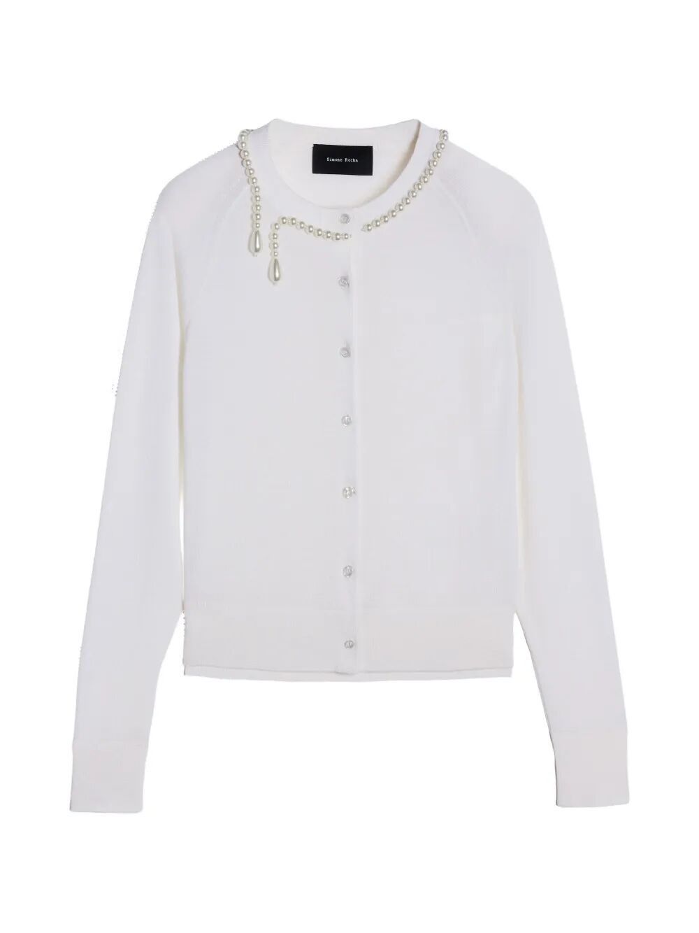 Simone Rocha "CLASSIC MERINO" SILK CARDIGAN WITH EMBROIDERED Size S / US 4 / IT 40 - 1 Thumbnail