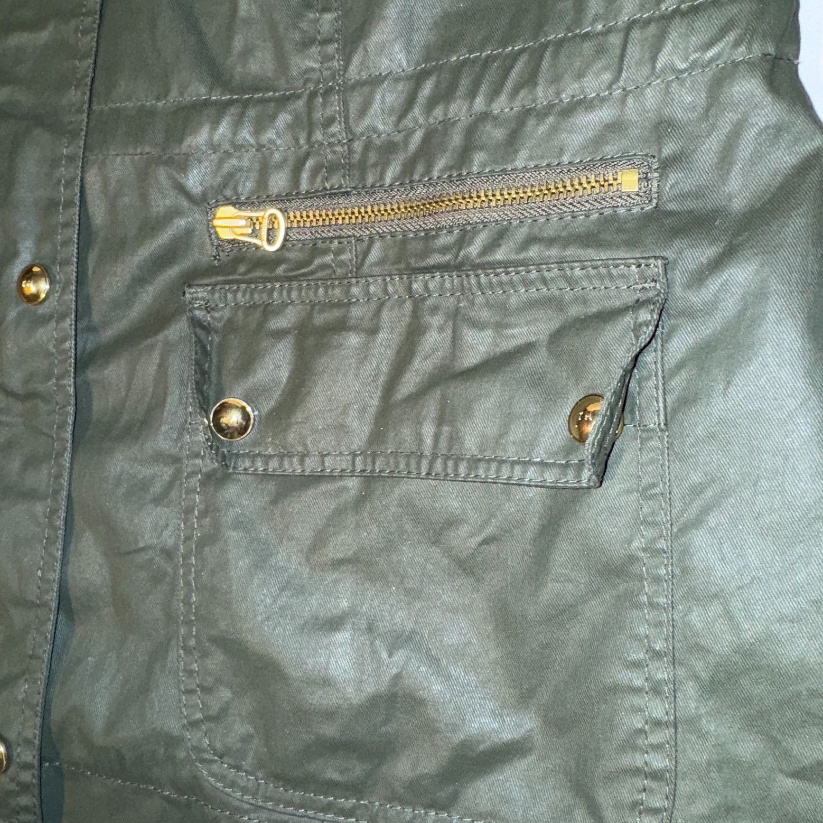 Tommy Hilfiger Tommy Hilfiger Lightweight Olive Green Waxed Utility Militar Size XL / US 12-14 / IT 48-50 - 2 Thumbnail