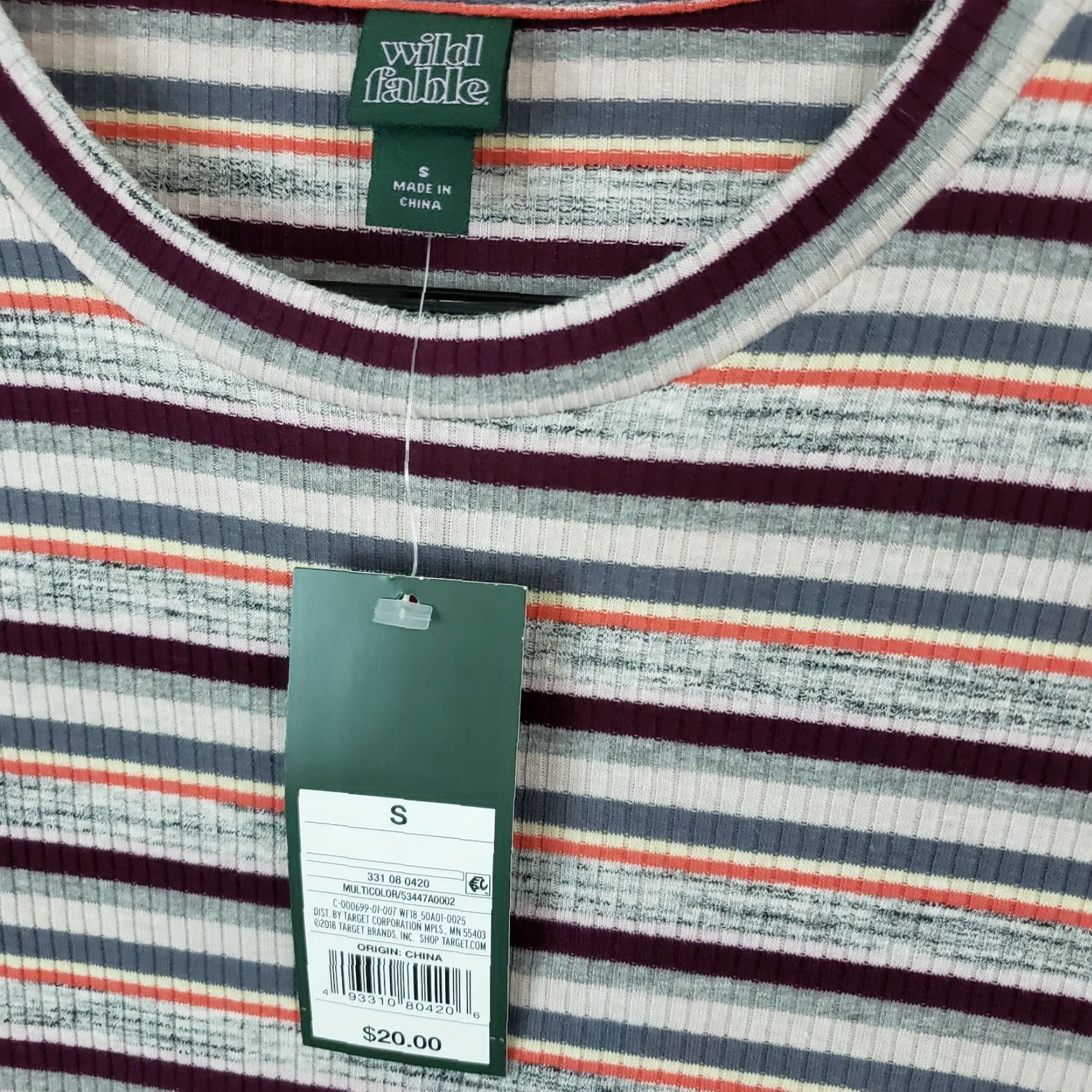 Vintage Wild Fable Womens Dress Sz Small Red Gray Striped Long Sleeve Ribbed Size S / US 4 / IT 40 - 6 Thumbnail