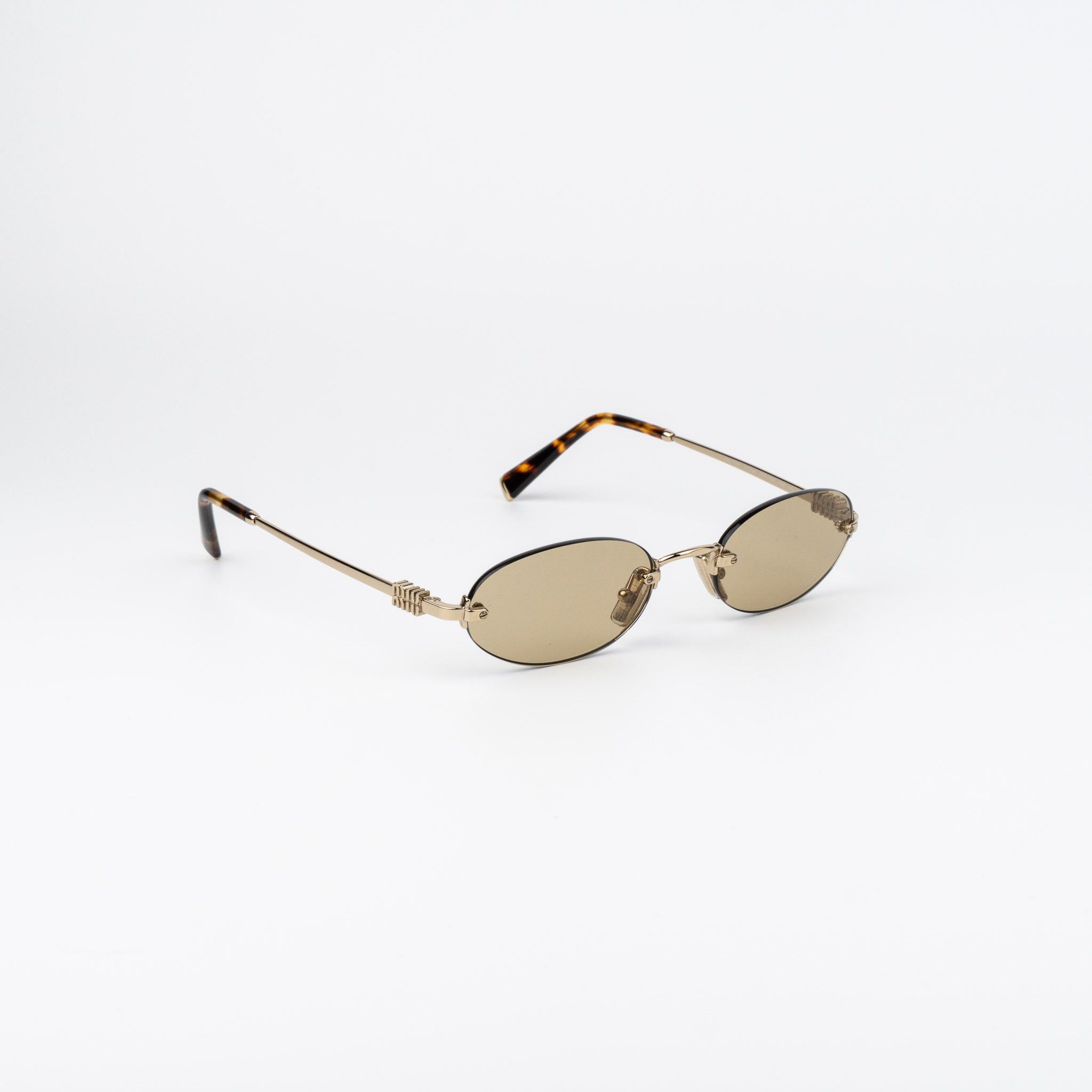 Miu Miu Miu Miu Women Sunglasses Oval MUA54S ZVN10R NEW AUTHENTIC Size ONE SIZE - 5 Thumbnail