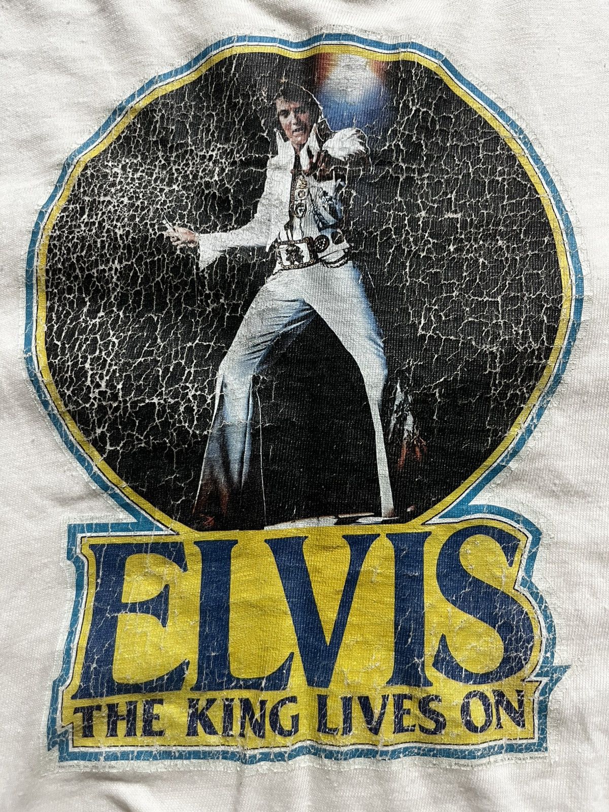 Band Tees Vintage ELVIS PRESLEY 1970s White Shirt Size US M / EU 48-50 / 2 - 9 Thumbnail