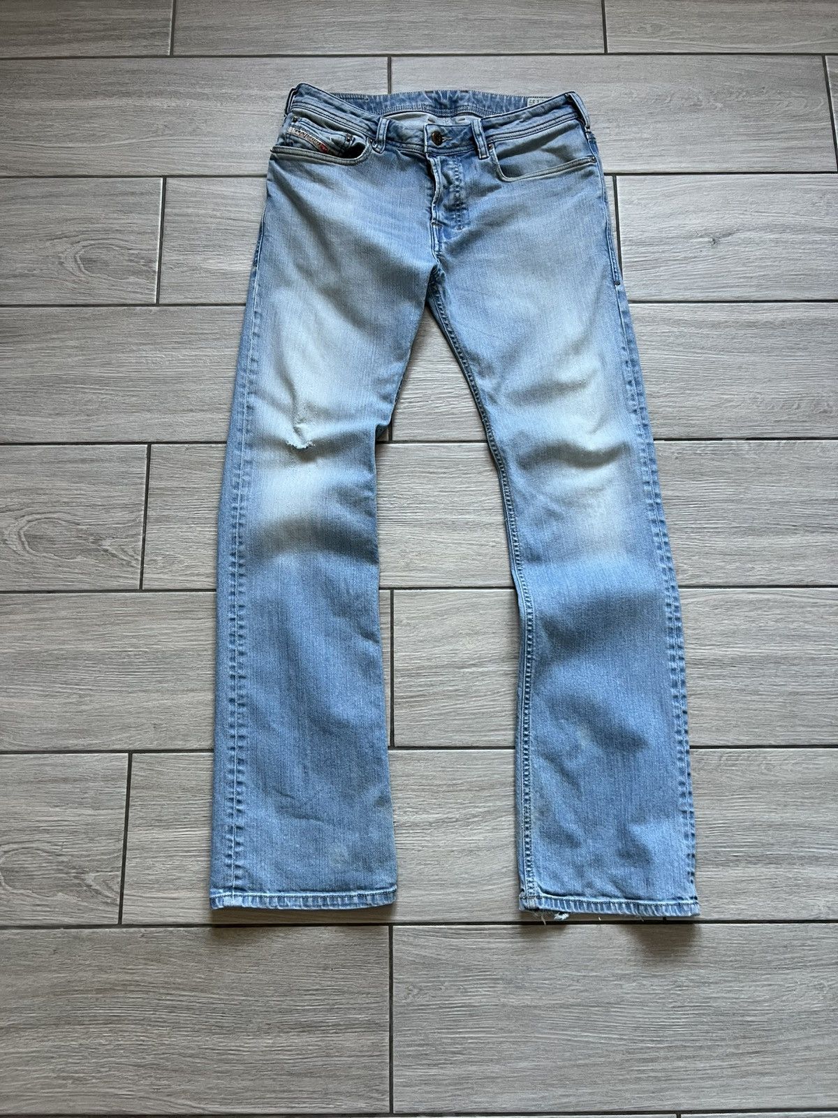 Other Vintage y2k Diesel Baggy Distressed Wide Jeans Washed Size US 28 / EU 44 - 2 Thumbnail