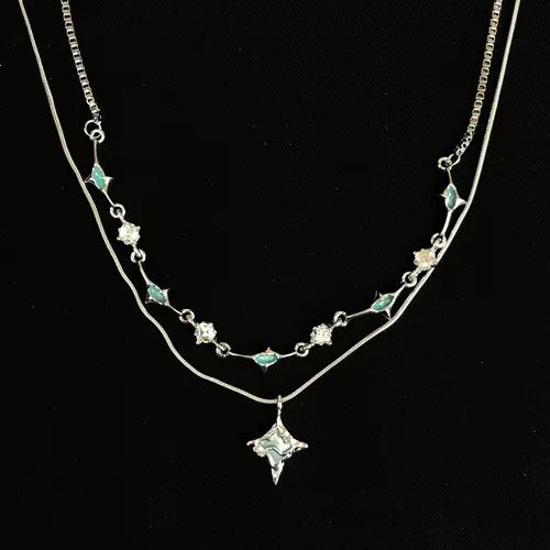 VIBE Electro Chain Crystal Stone Abstract Necklace Size ONE SIZE - 2 Thumbnail